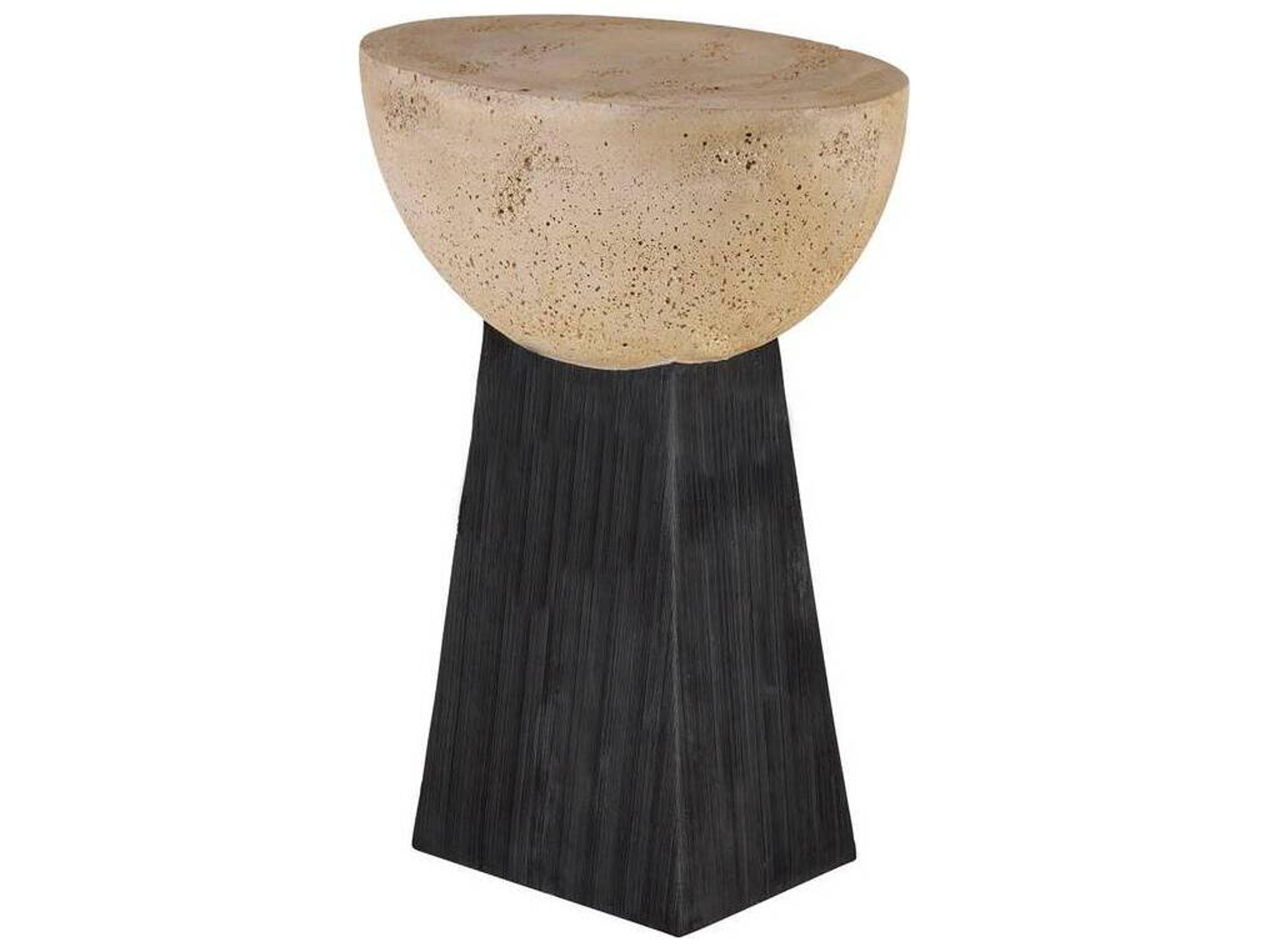 Dorian Accent Table Geometric Travertine