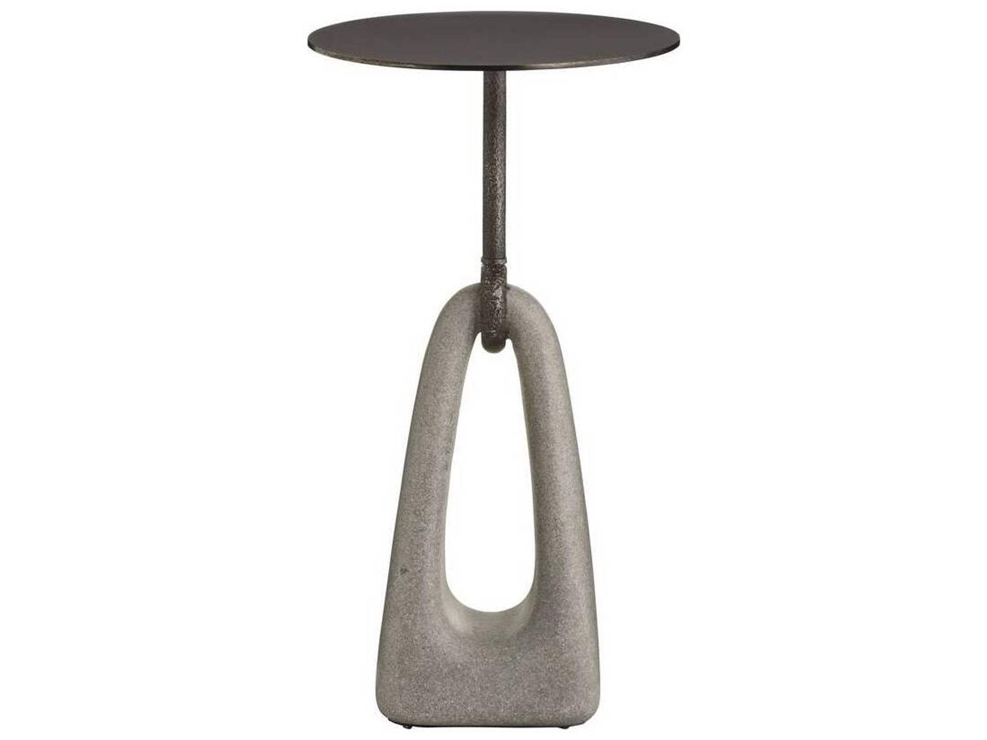 Arteriors Home Round Metal Vintage Bronze End Table