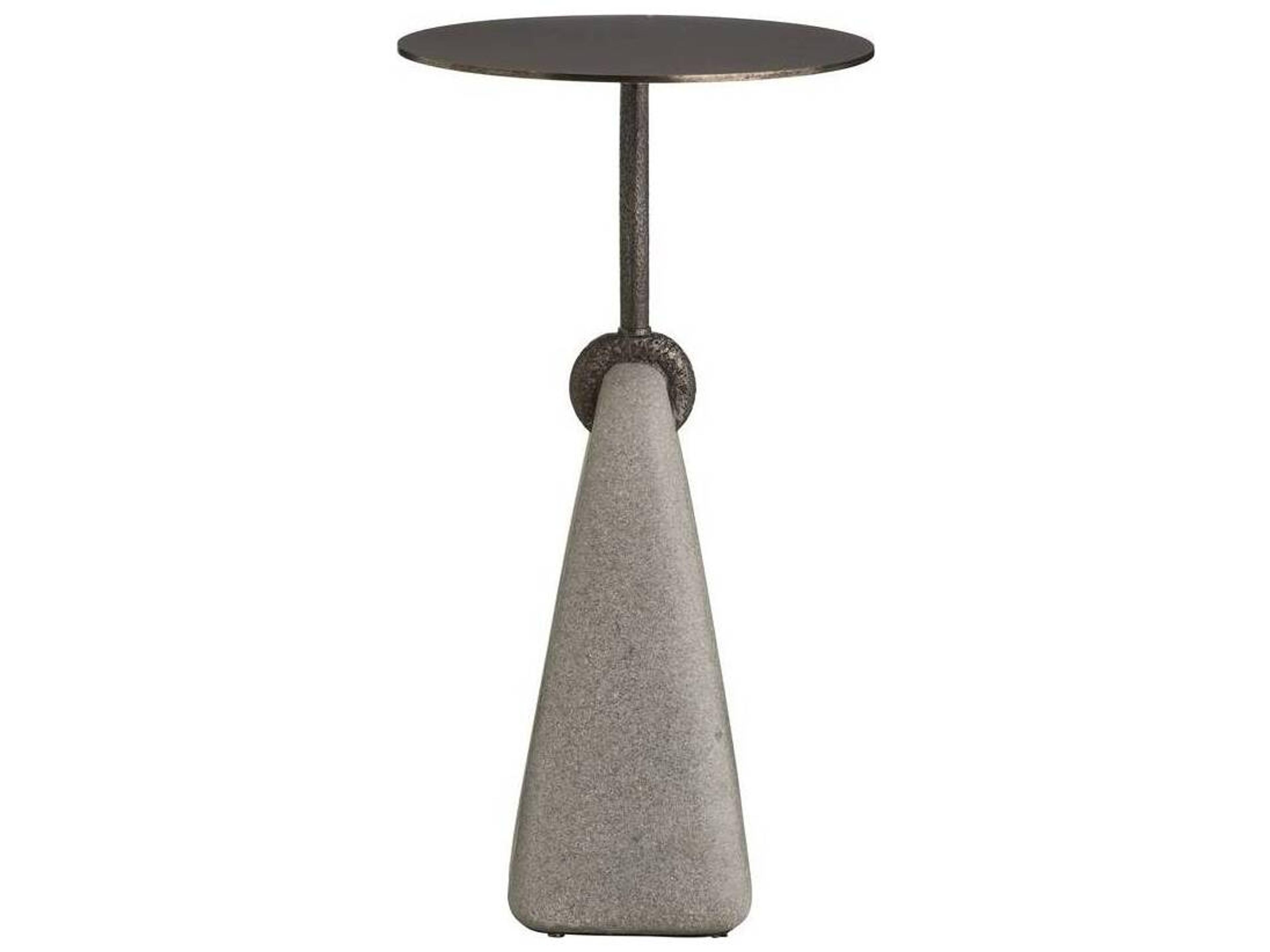 Arteriors Home Round Metal Vintage Bronze End Table