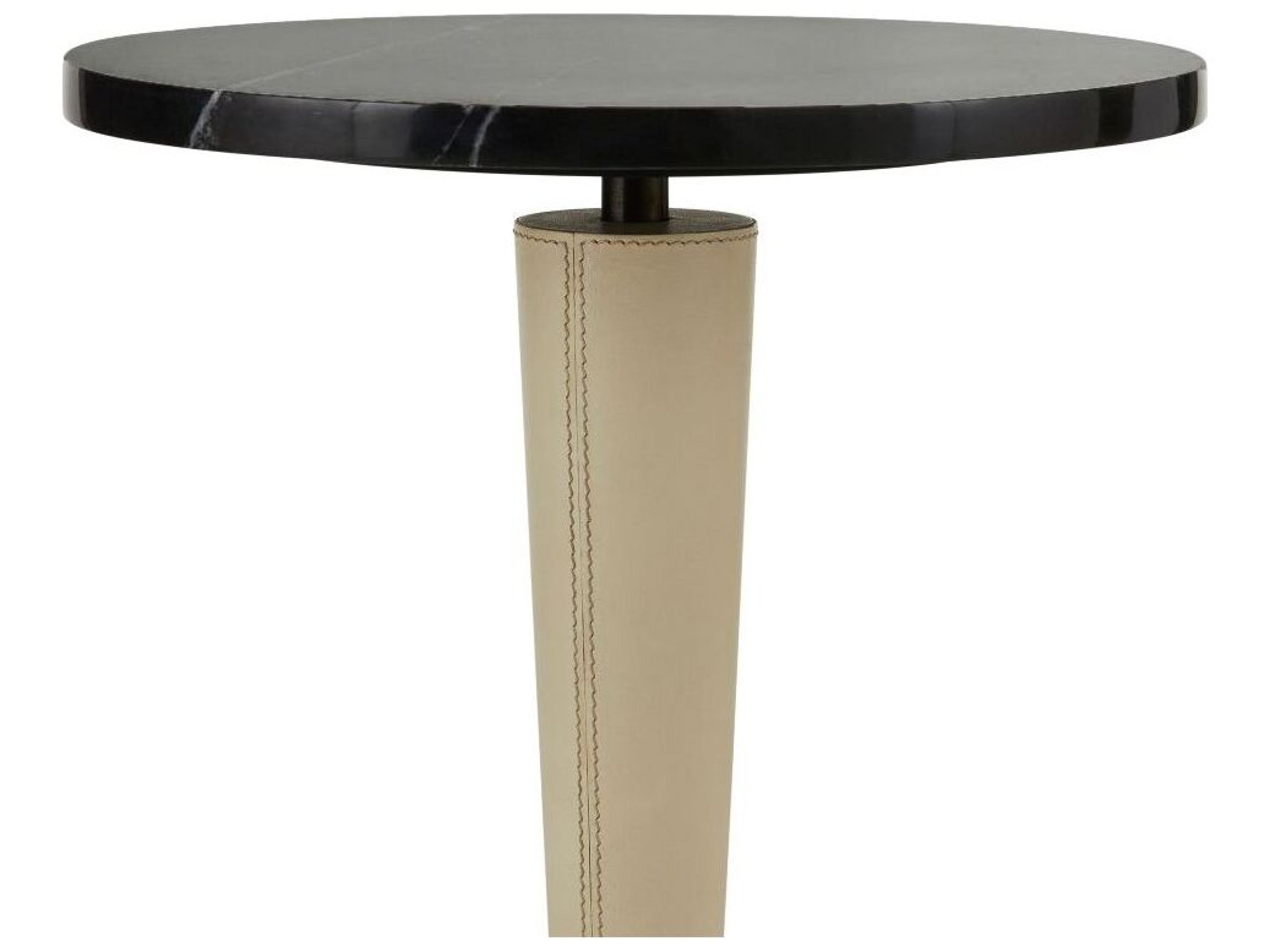 Arteriors Home Round Marble Black Ivory Valari End Table