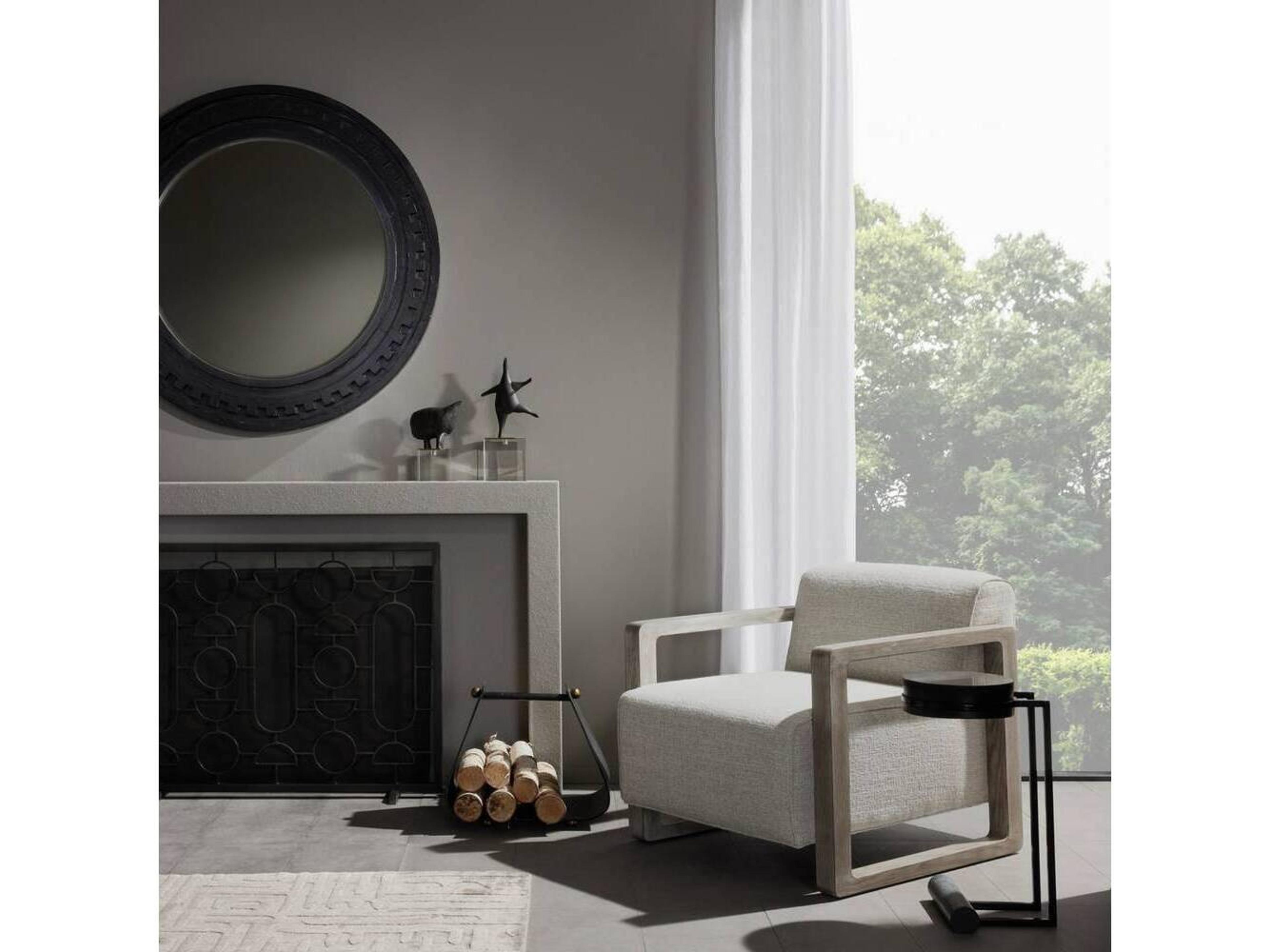 Arteriors Home Round Marble Black Ebony Avalos End Table