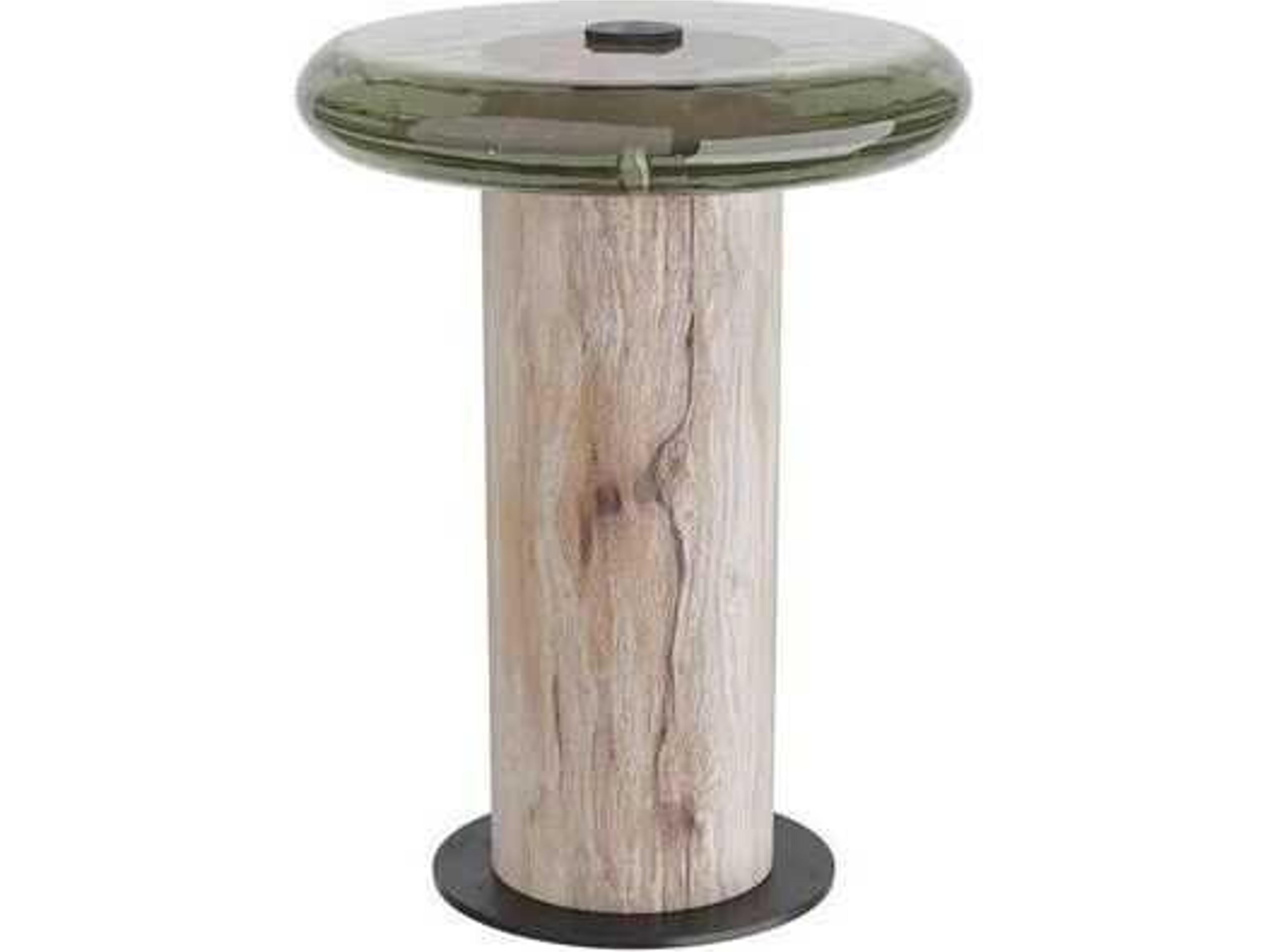 Buckley Accent Table Round Wood and Glass