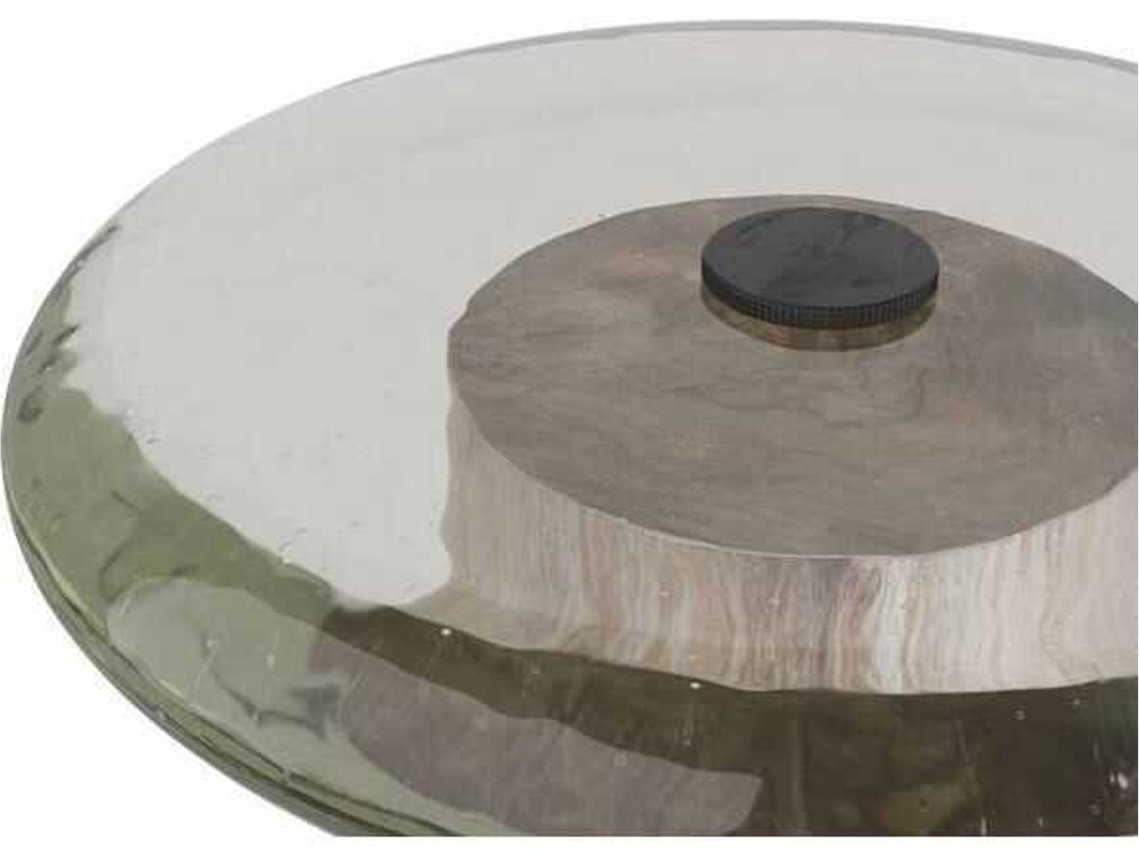 Arteriors Home Round Glass Smoke Washed Tobacco Buckley End Table