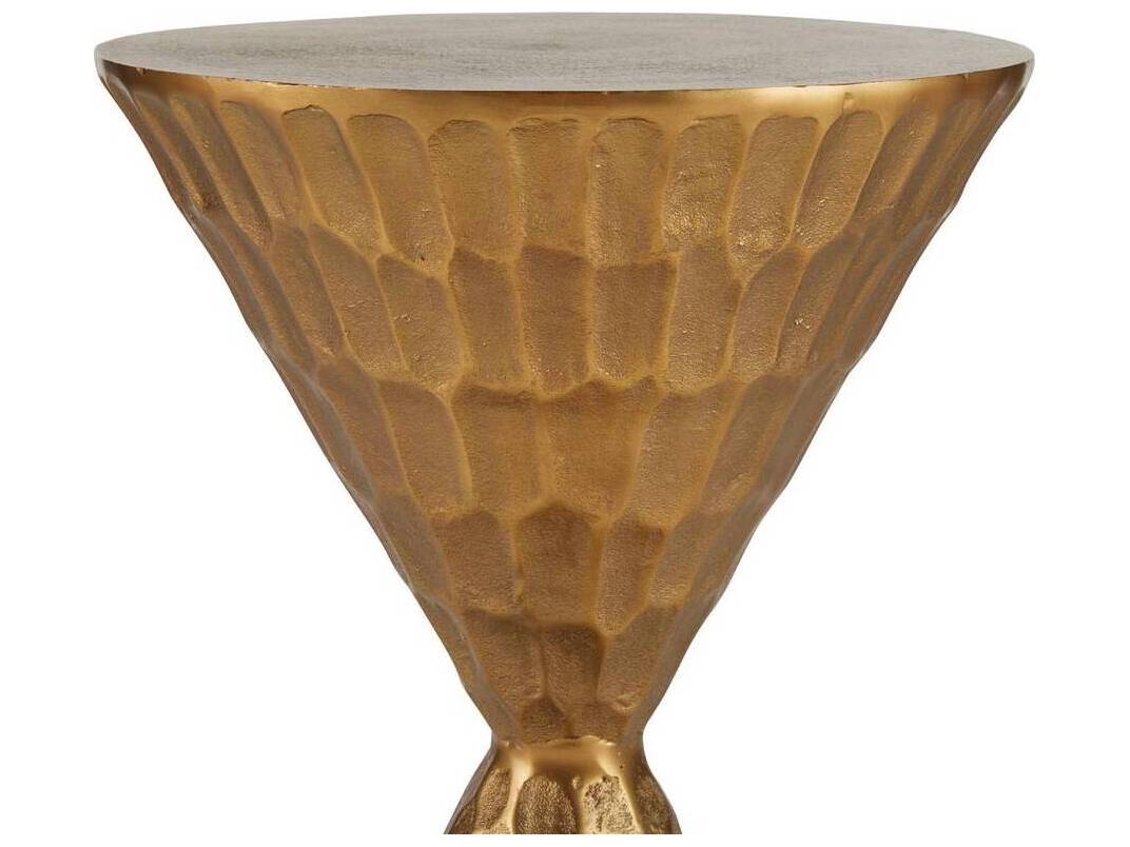 Arteriors Home Round Metal Antique Brass Castanza End Table