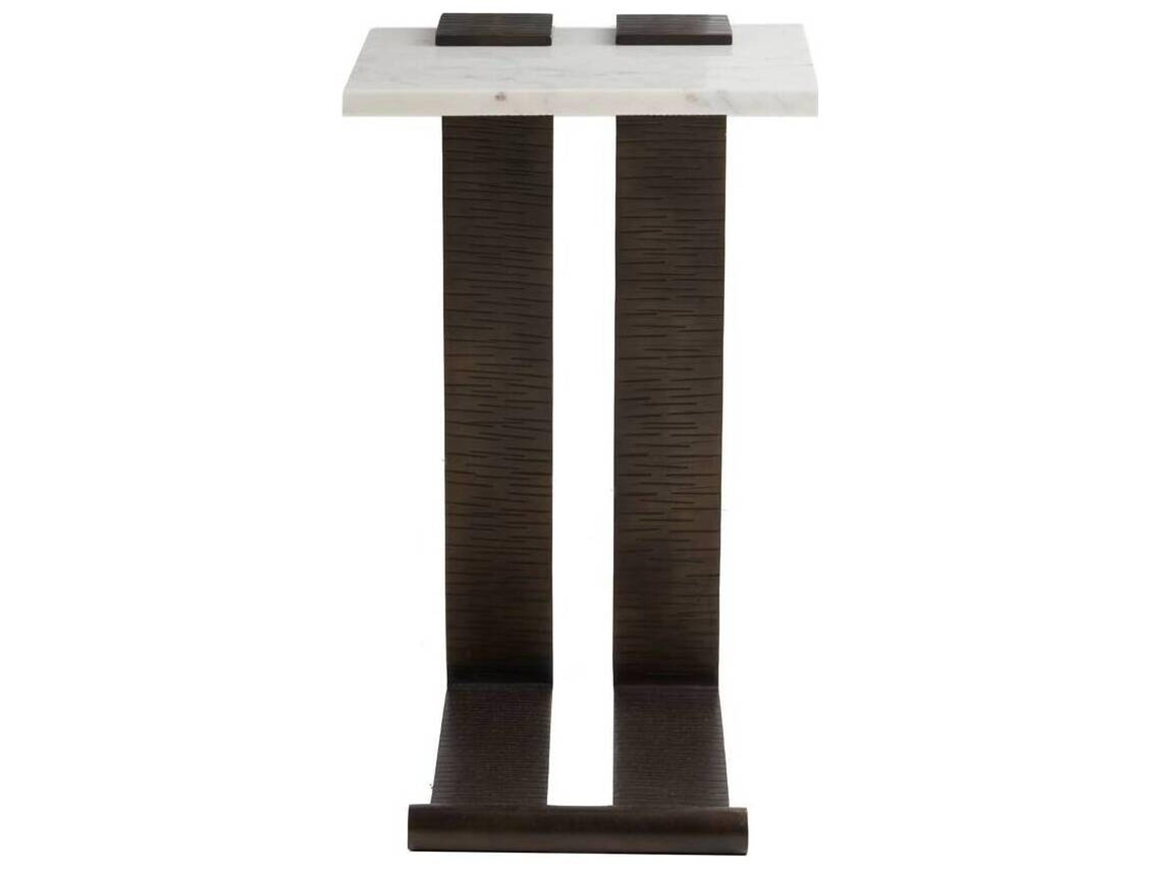Arteriors Home Rectangular Marble White McClain End Table