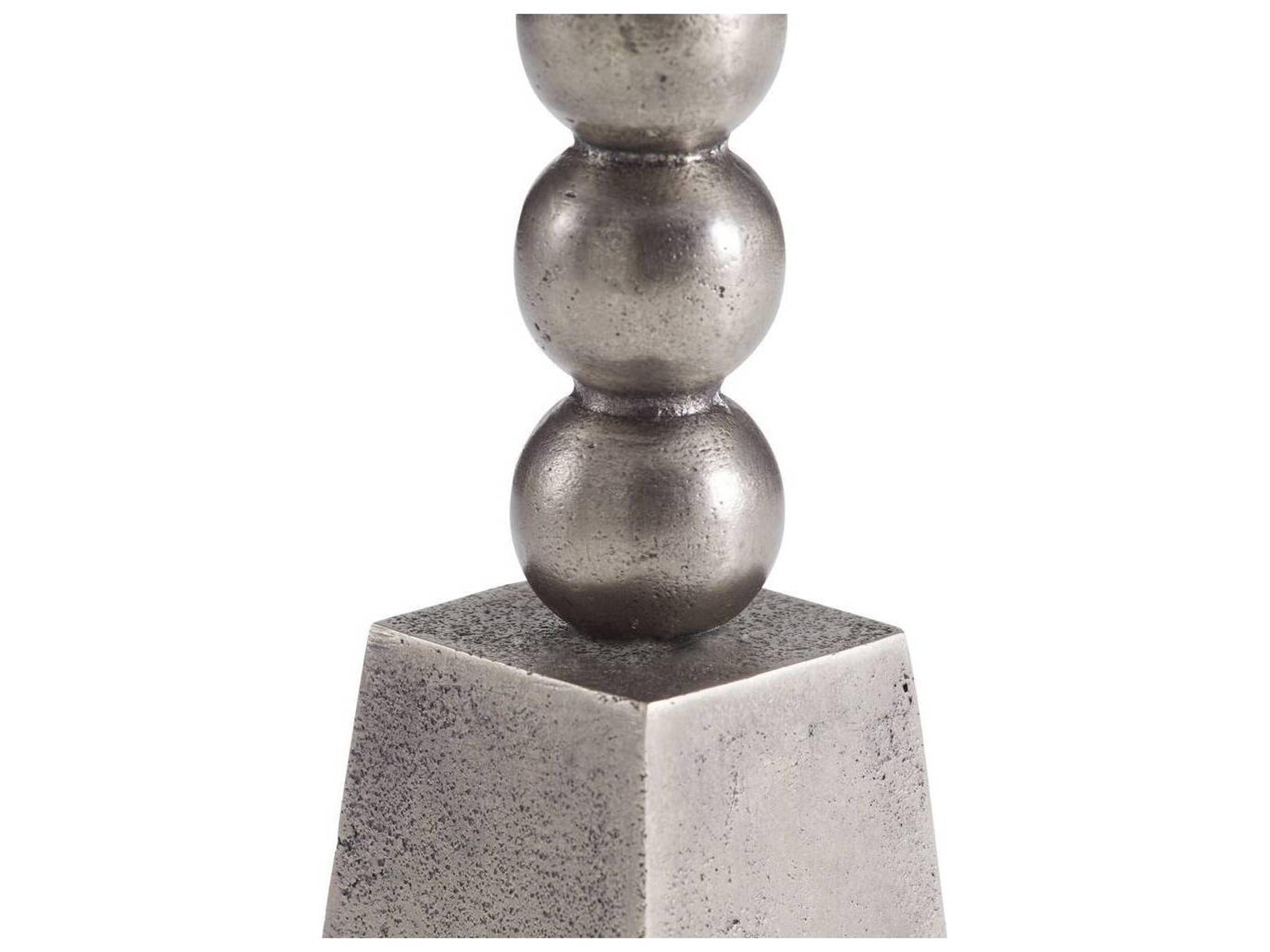 Arteriors Home Round Metal Vintage Nickel Grady End Table