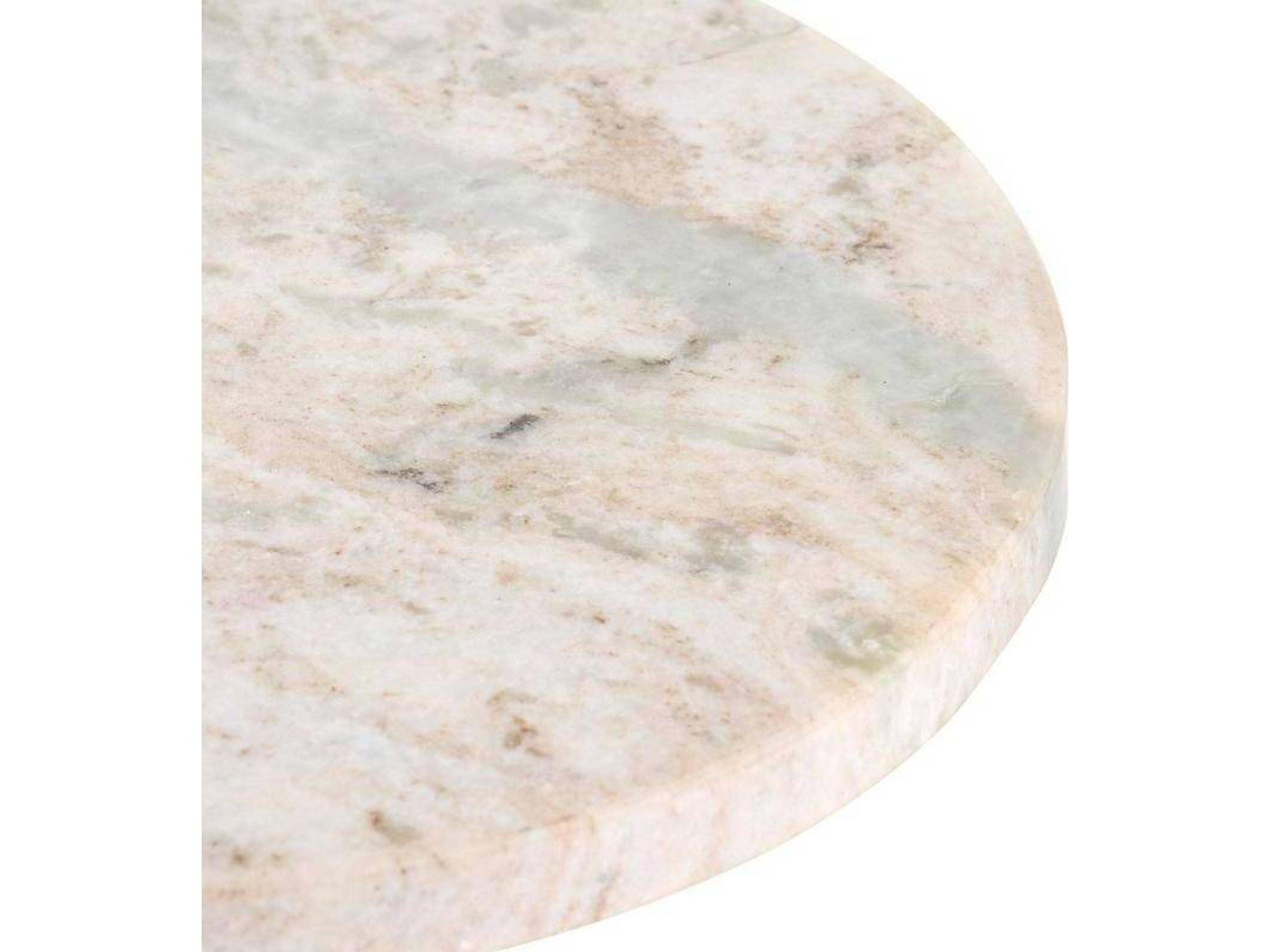 Arteriors Home Ivetta Round Marble Toronto Natural Iron Gray End Table