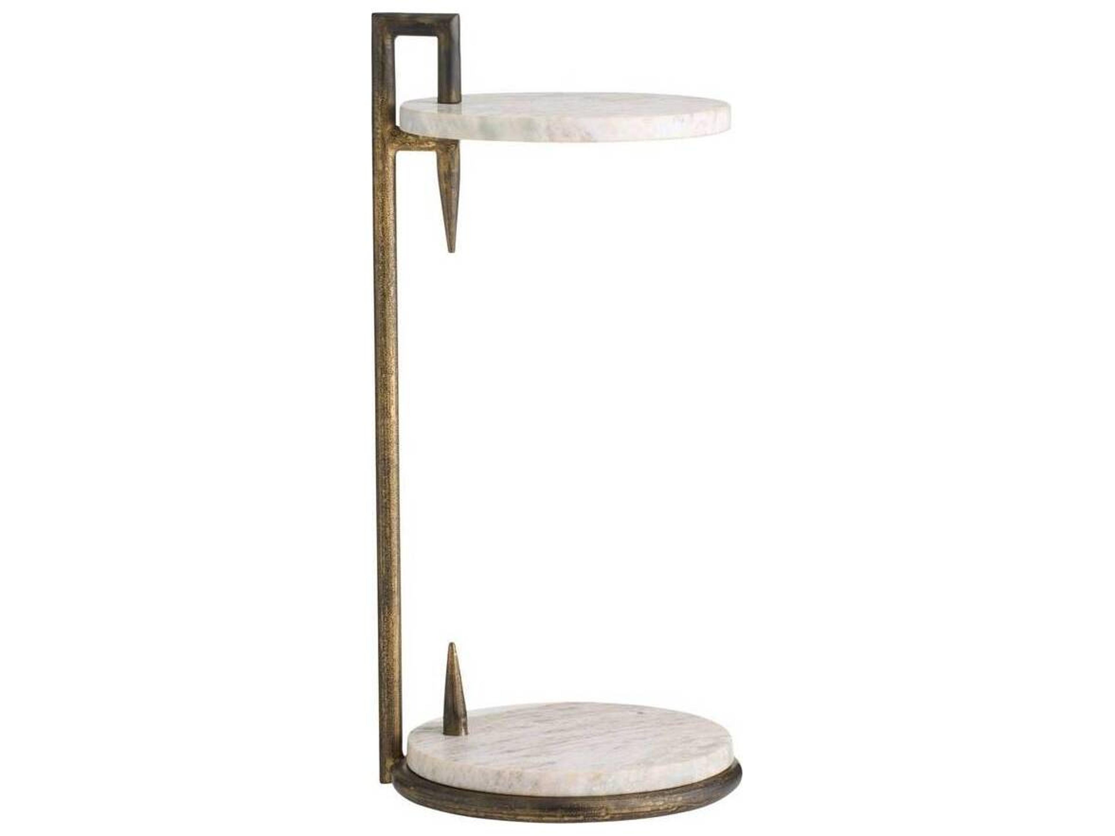Arteriors Home Ivetta Round Marble Toronto Natural Iron Gray End Table