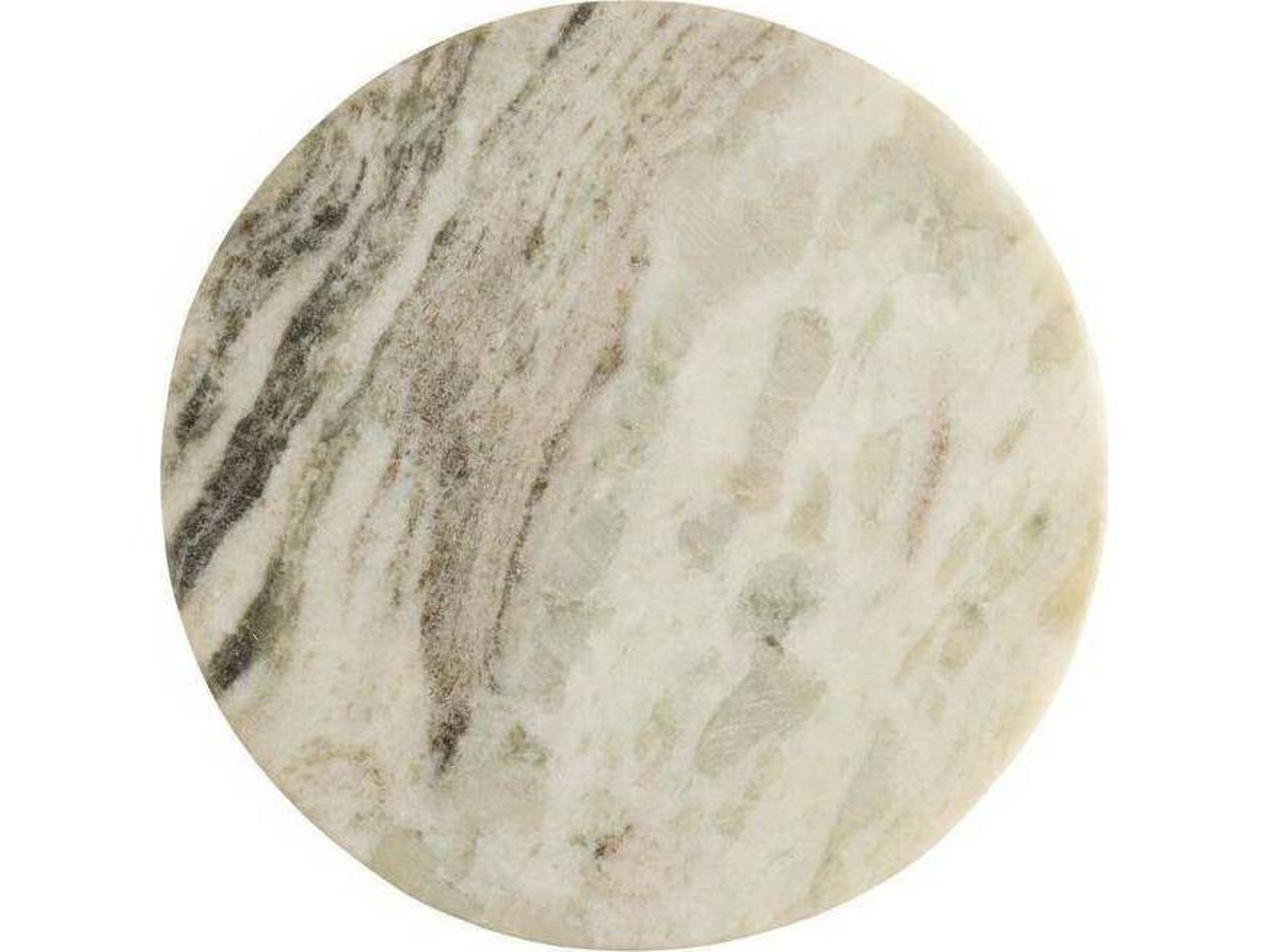 Arteriors Home Imani Round Marble Toronto Sable Gray Brown End Table