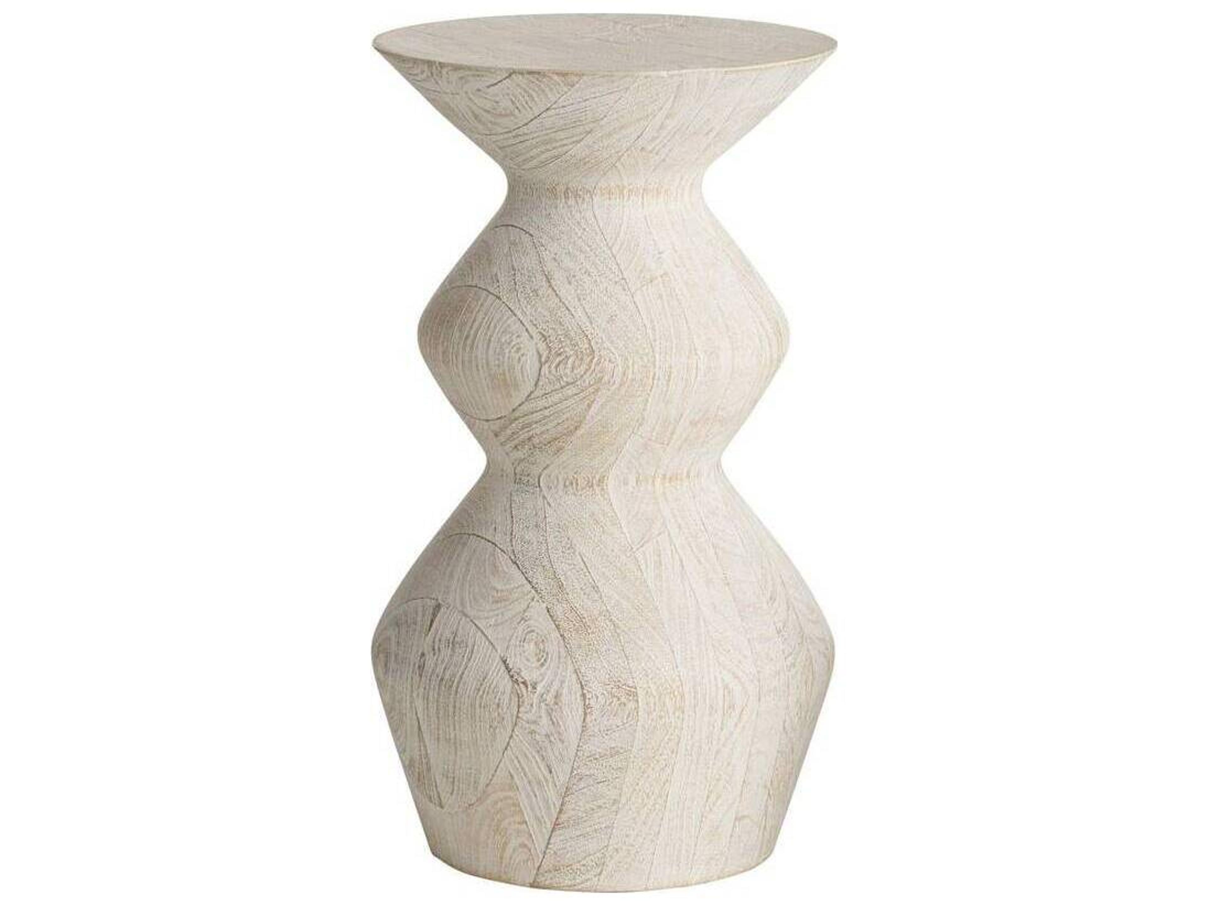 Arteriors Joyce Accent Table Whitewash Wood Sculptural