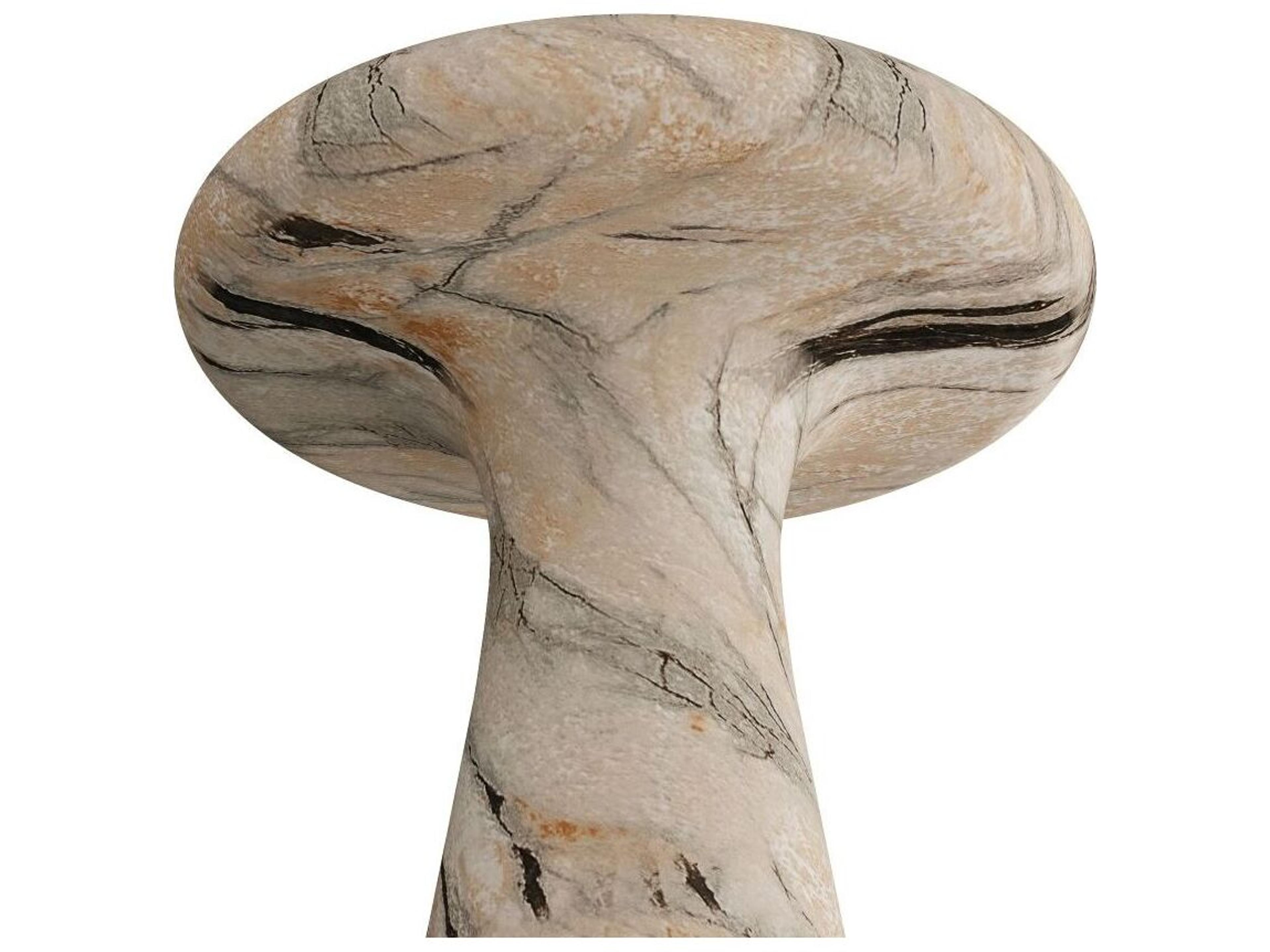 Arteriors Home Zahara Round Mojave Faux Marble End Table