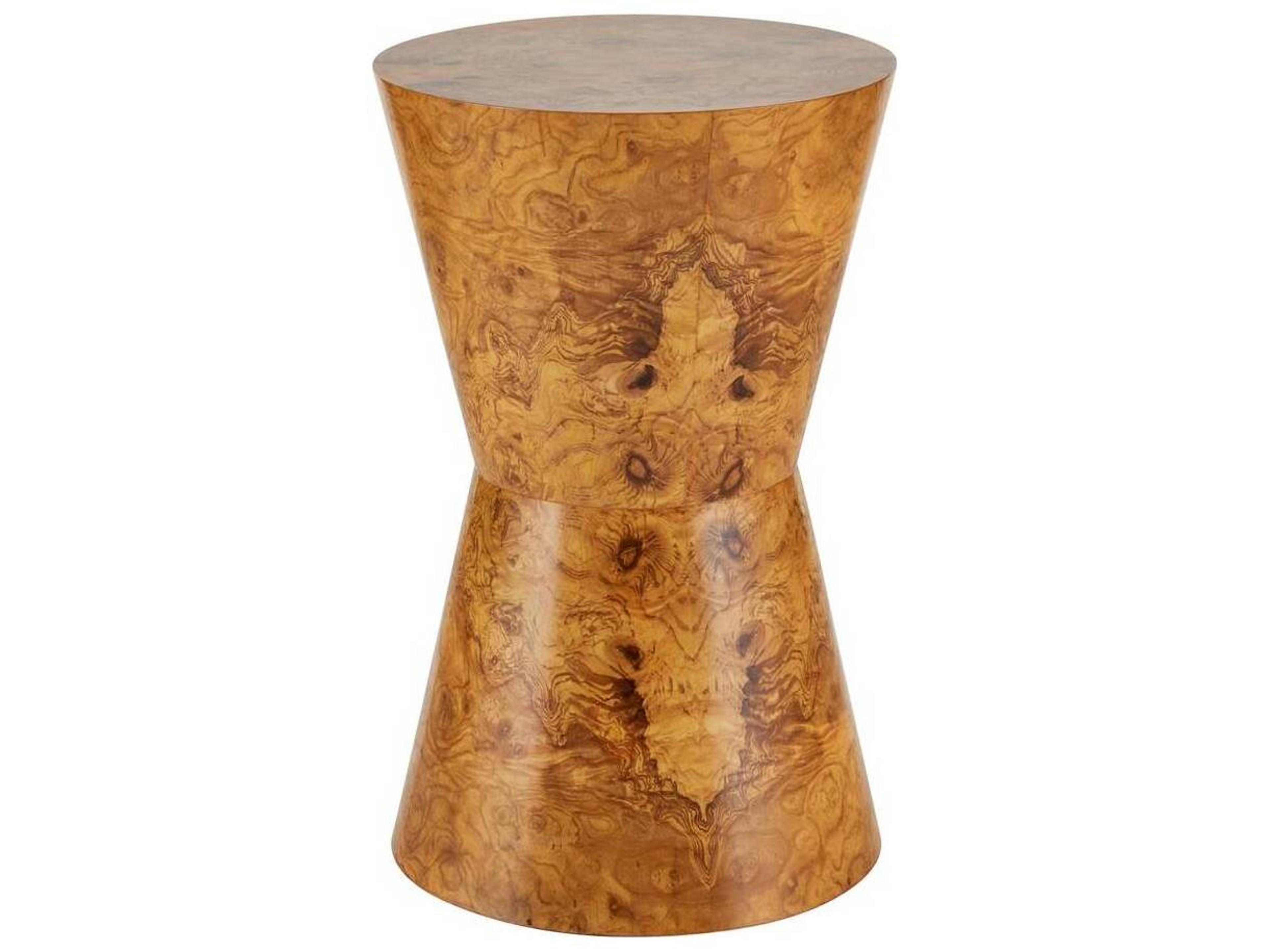 Arteriors Home Costello Round Wood Blonde Burl End Table