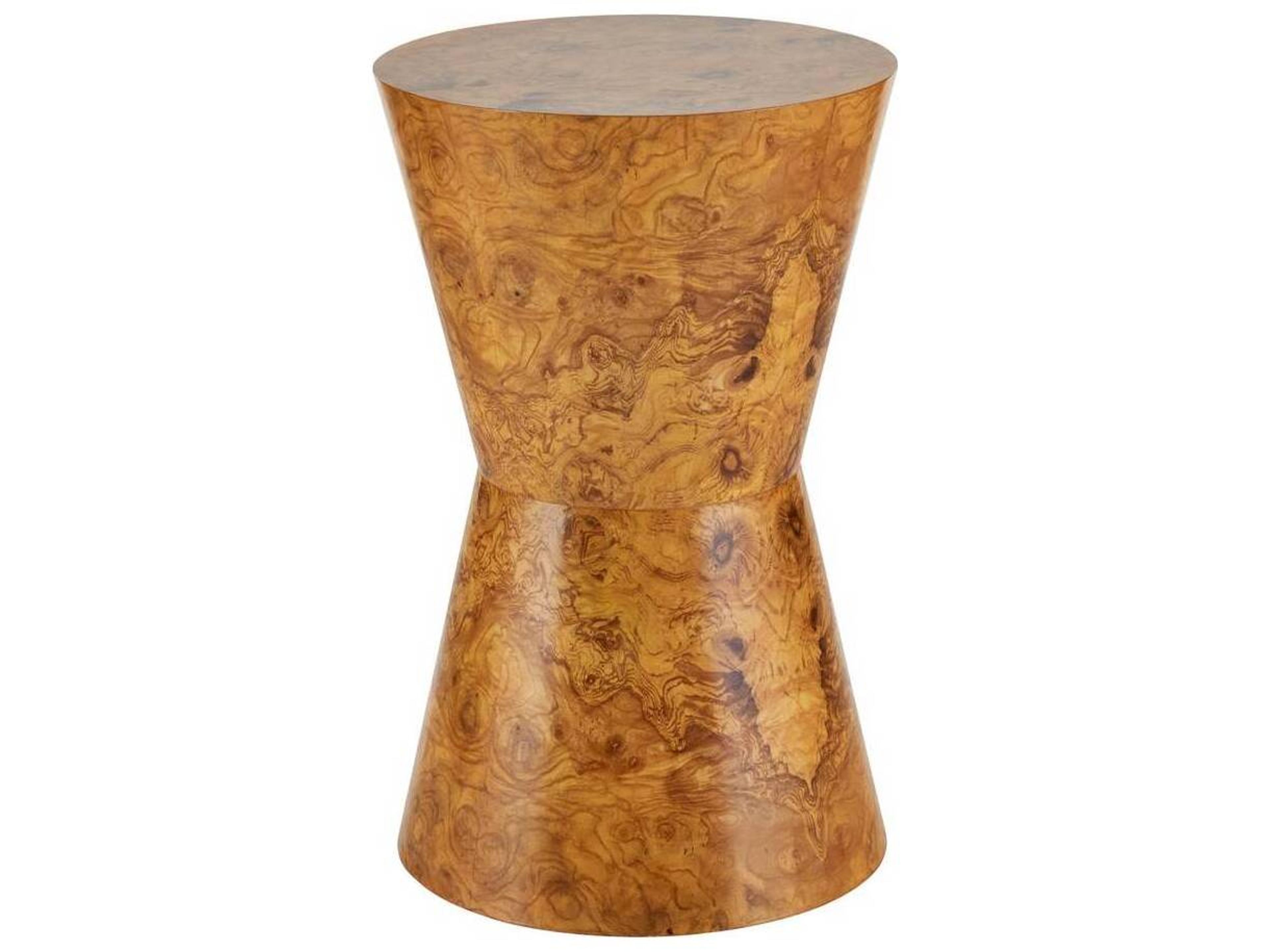 Arteriors Home Costello Round Wood Blonde Burl End Table