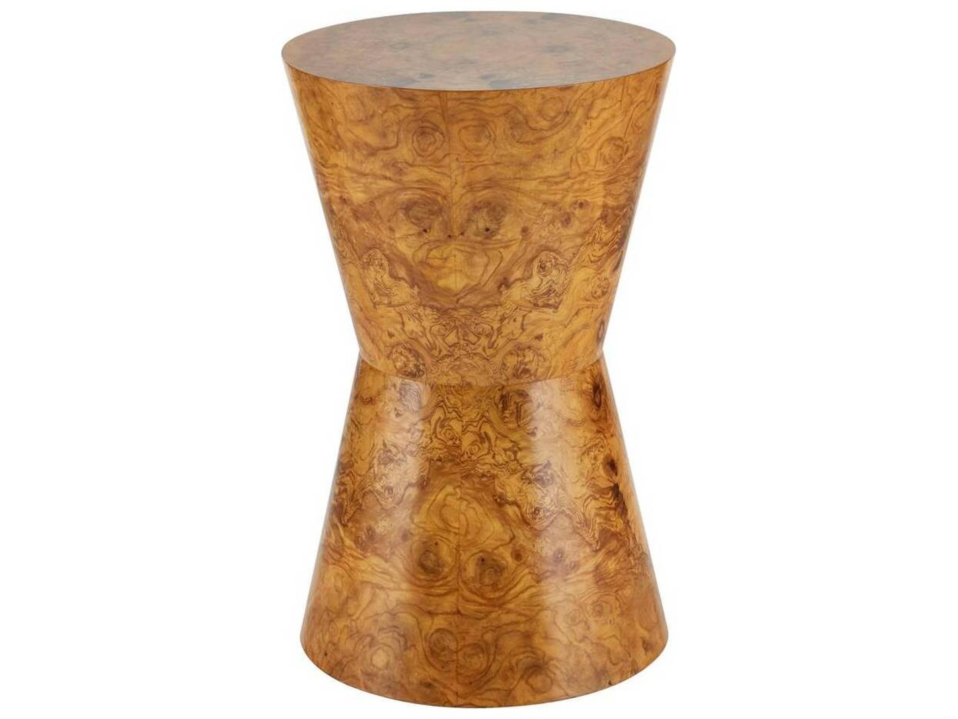 Arteriors Home Costello Round Wood Blonde Burl End Table