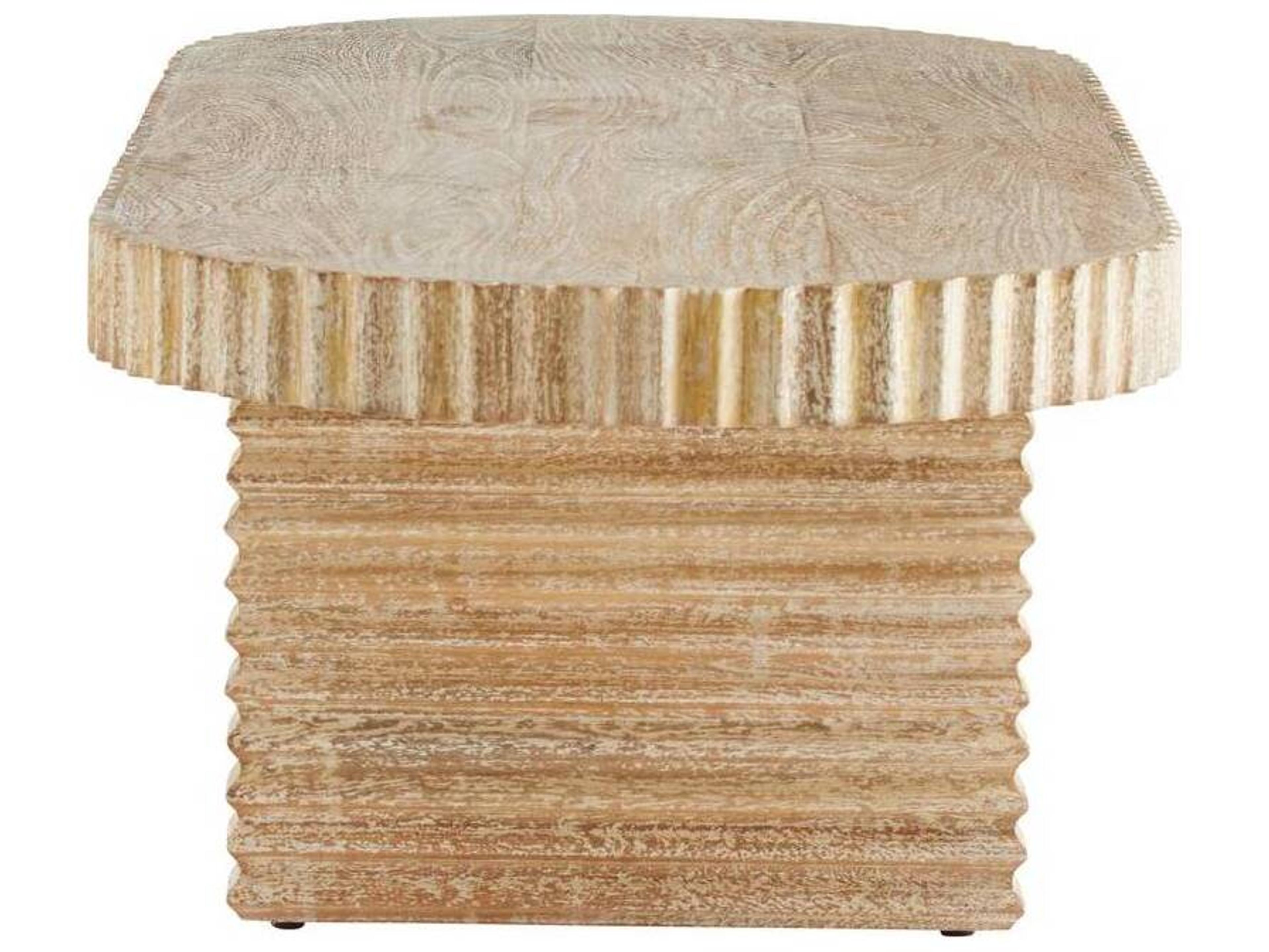 Arteriors Home Oval Wood Limed Wash Coffee Table