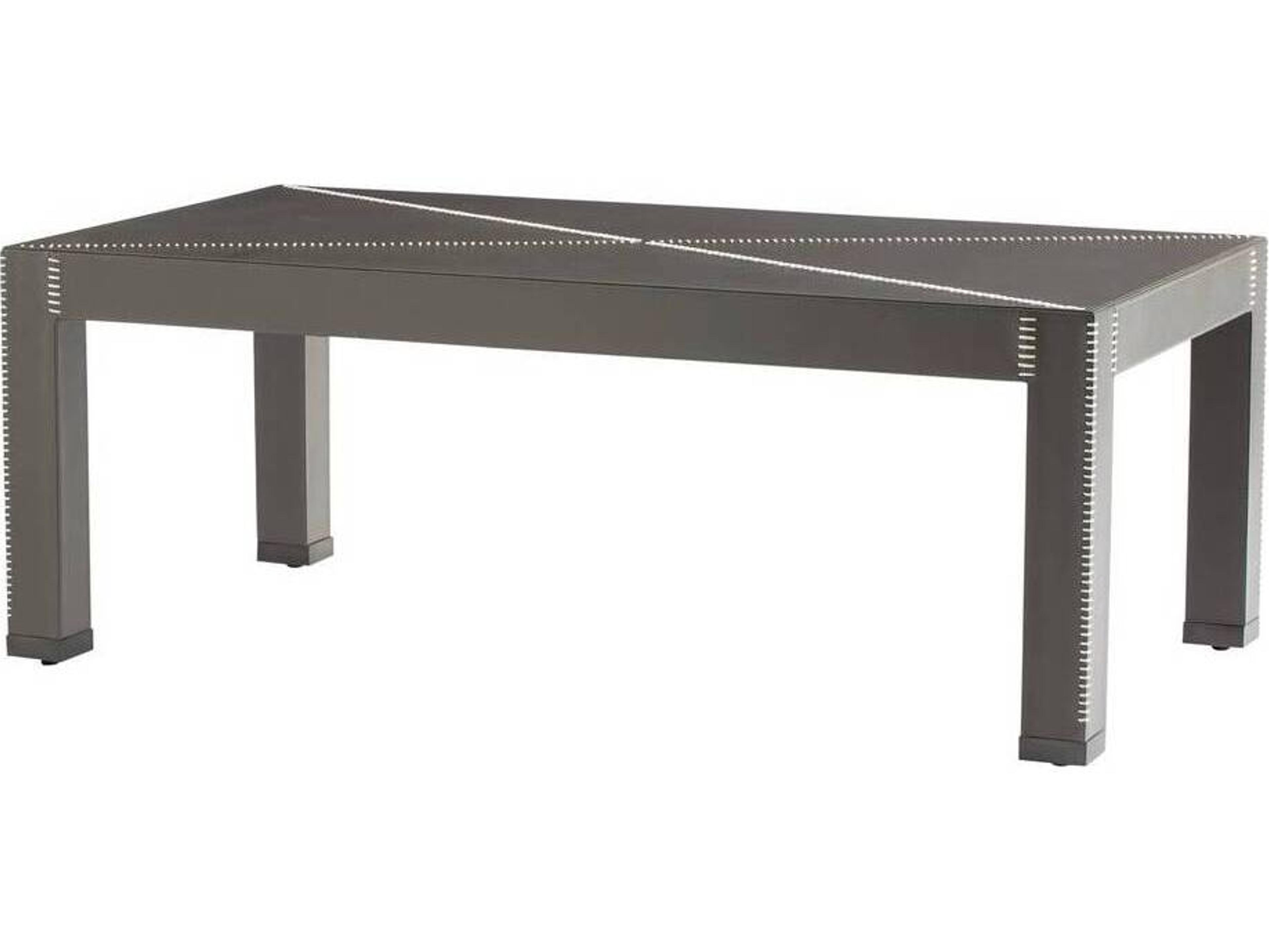 Arteriors Home Rectangular Leather Dim Gray Blackened Bronze Hidalgo Coffee Table