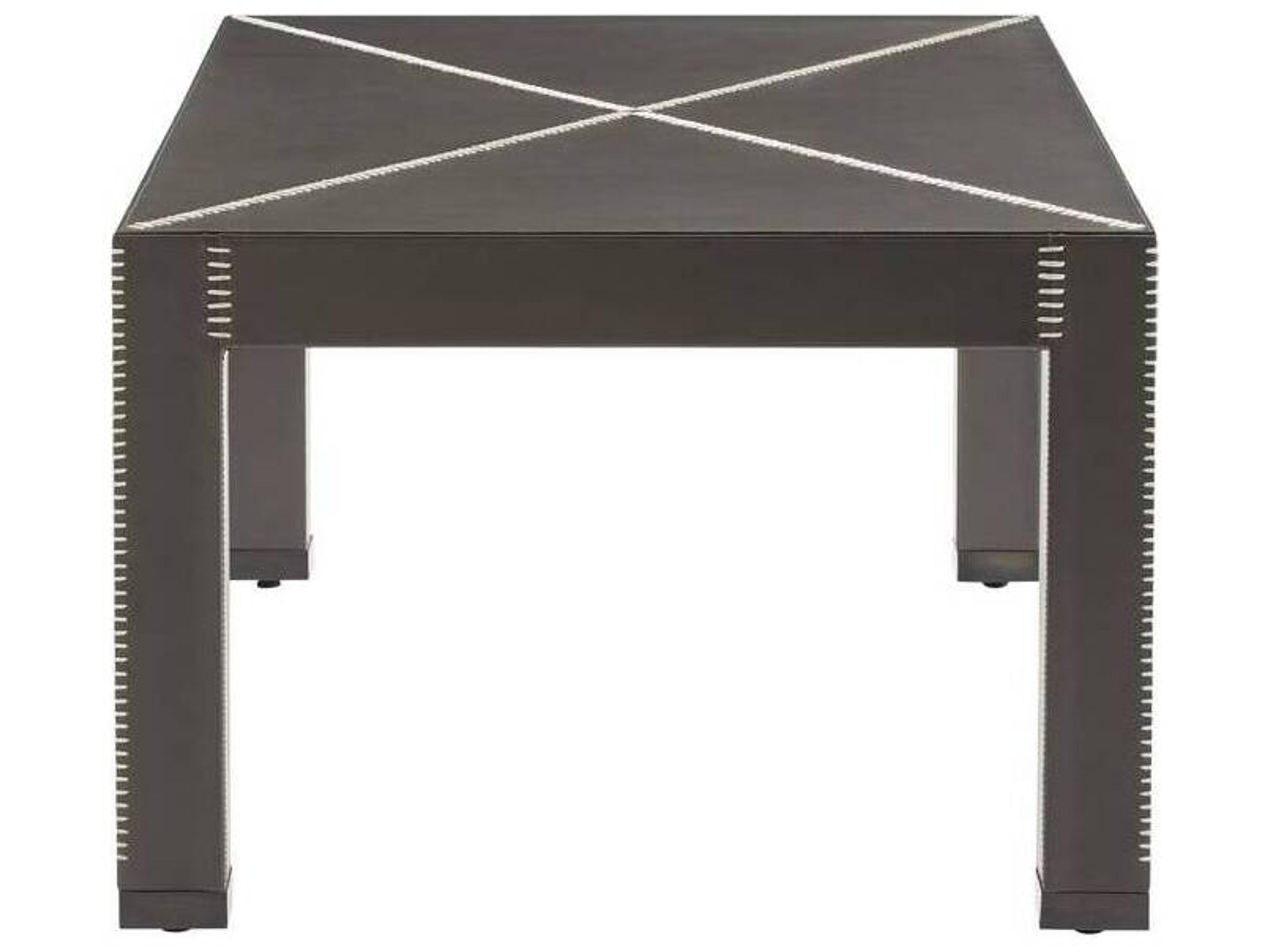 Arteriors Home Rectangular Leather Dim Gray Blackened Bronze Hidalgo Coffee Table