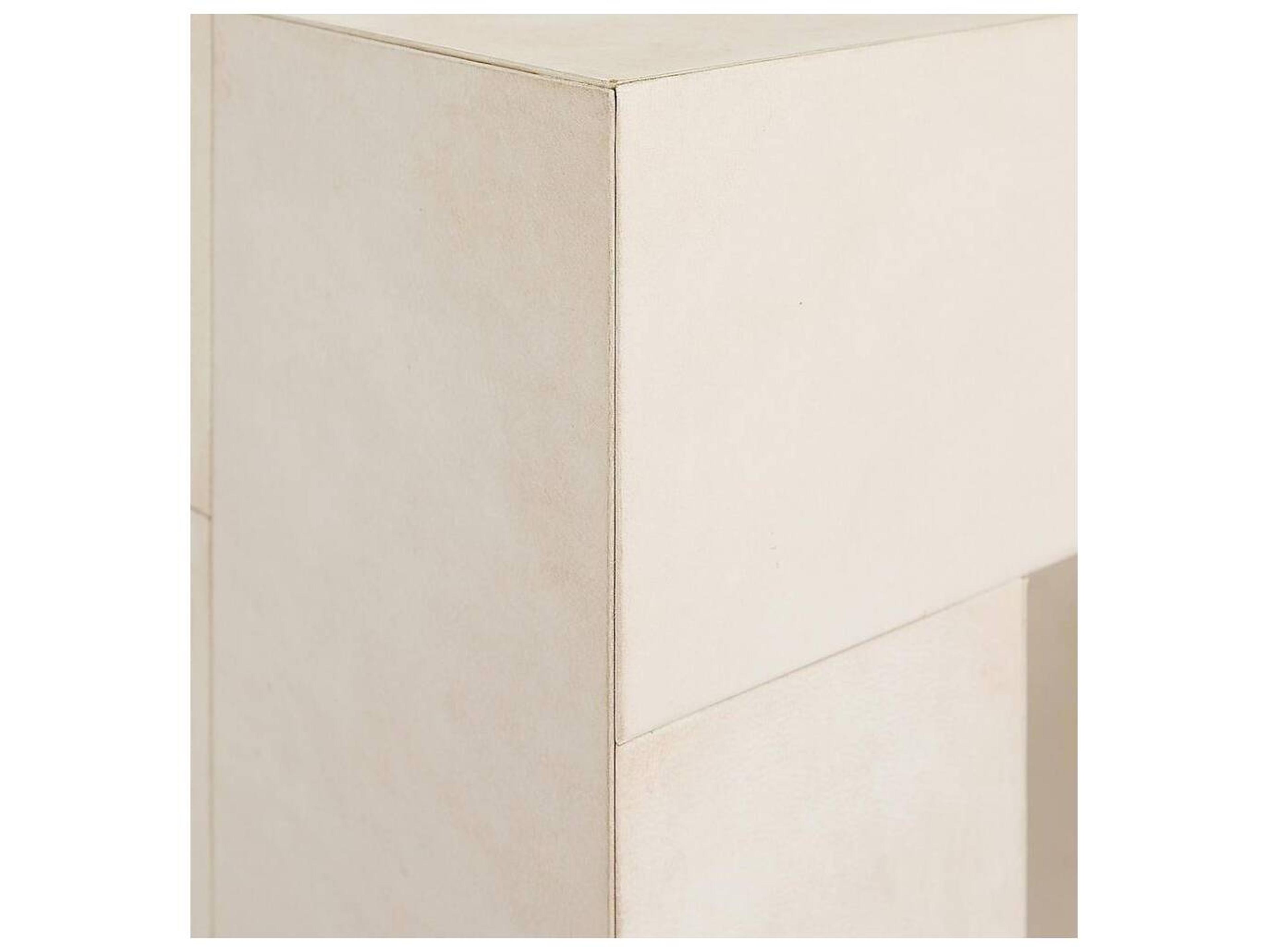 Arteriors Home Rectangular Faux Leather Ivory Coffee Table