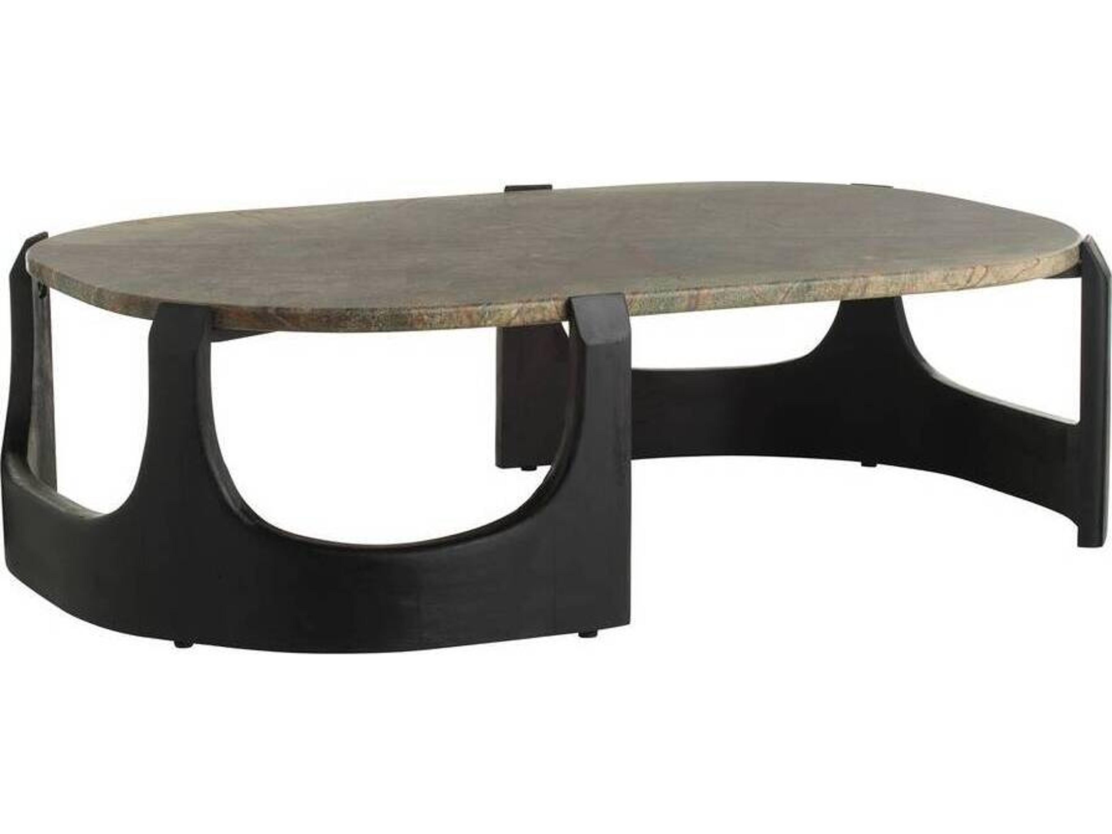 Arteriors Home Oval Marble Sandblasted Natural Jungle Coffee Table