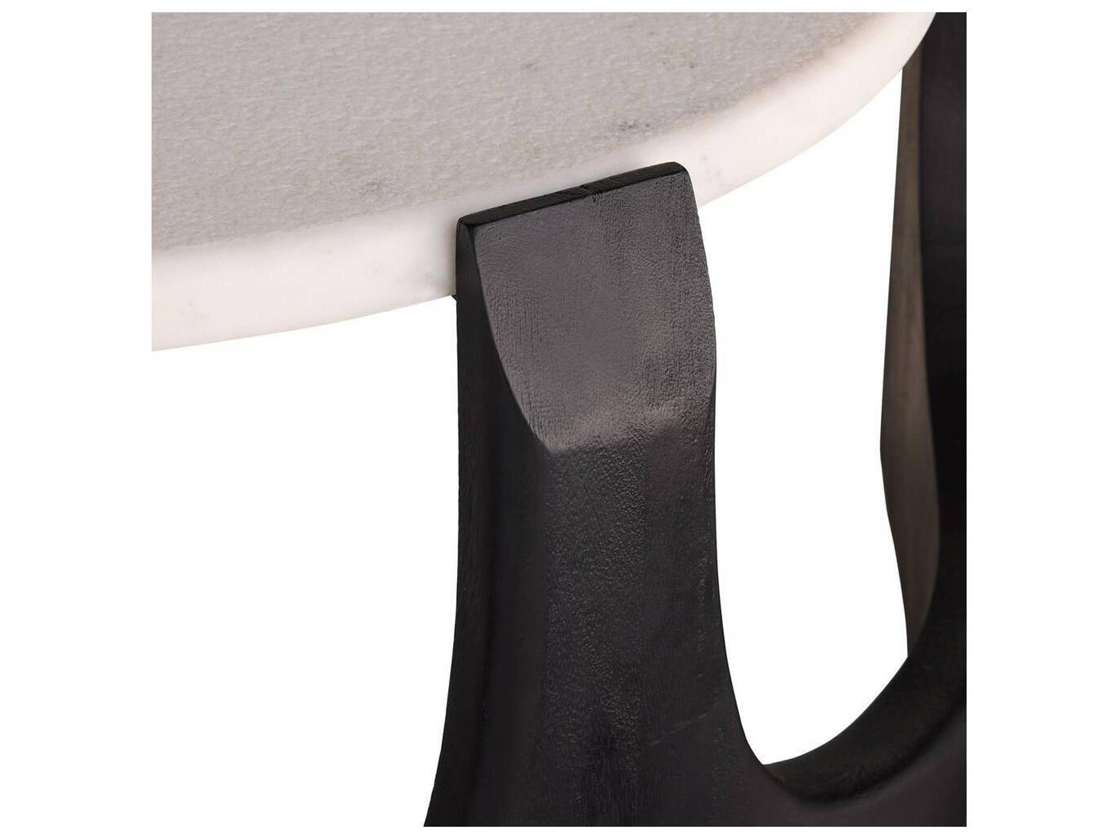 Arteriors Home Oval Marble Sandblasted White Coffee Table