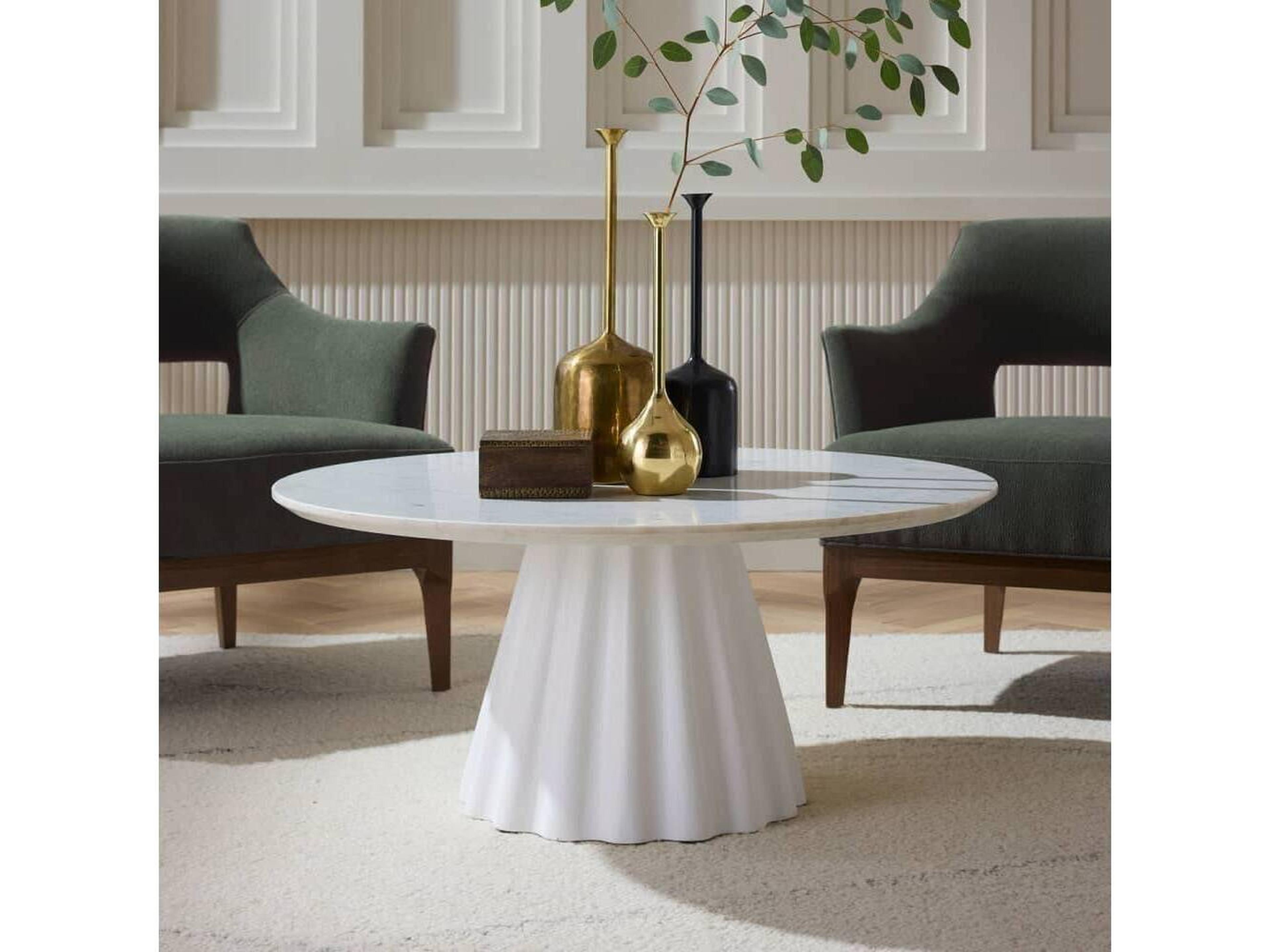 Arteriors Home Round Marble White Coffee Table