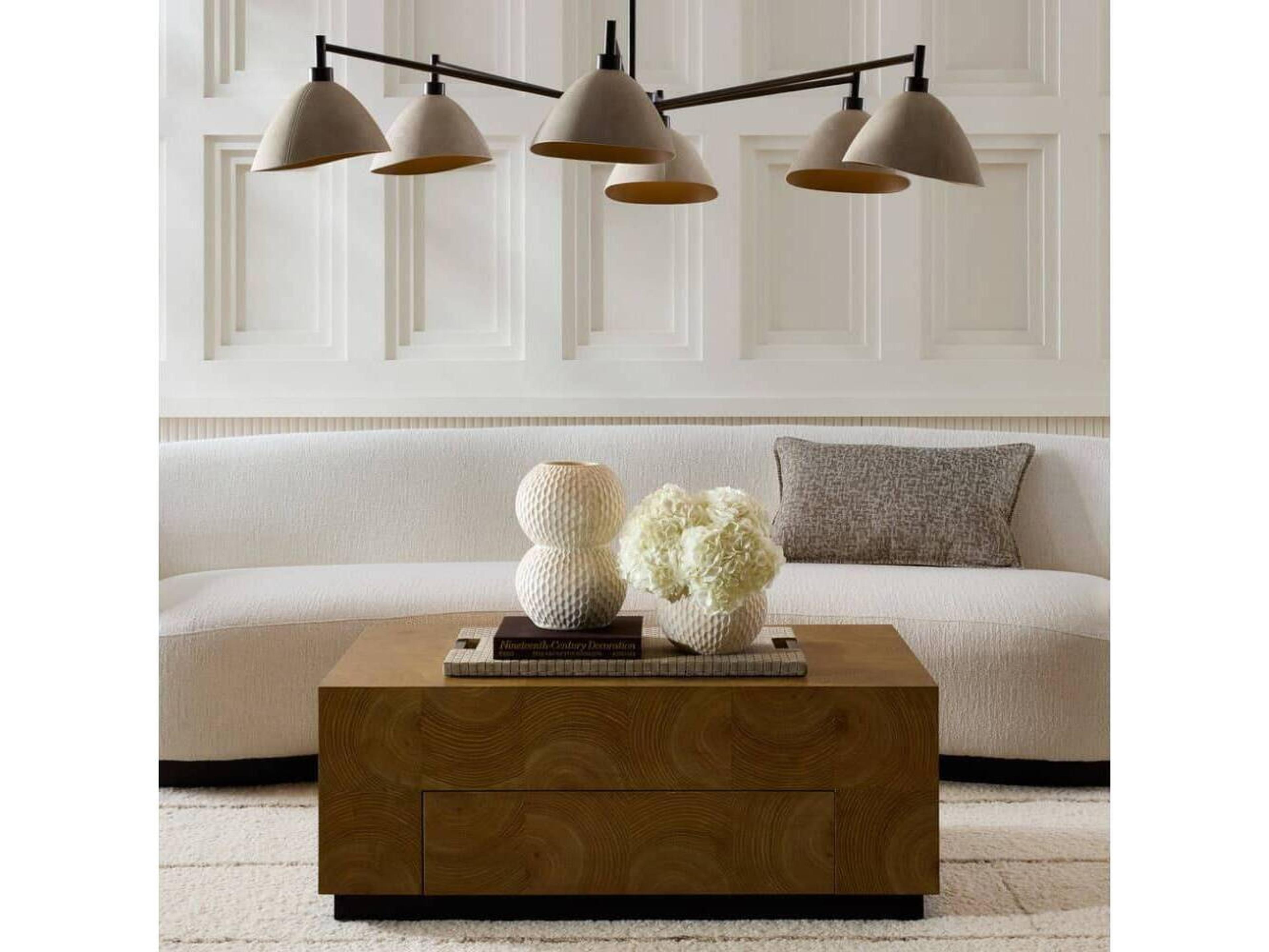 Justice Coffee Table Oyster Oak Veneer Modern