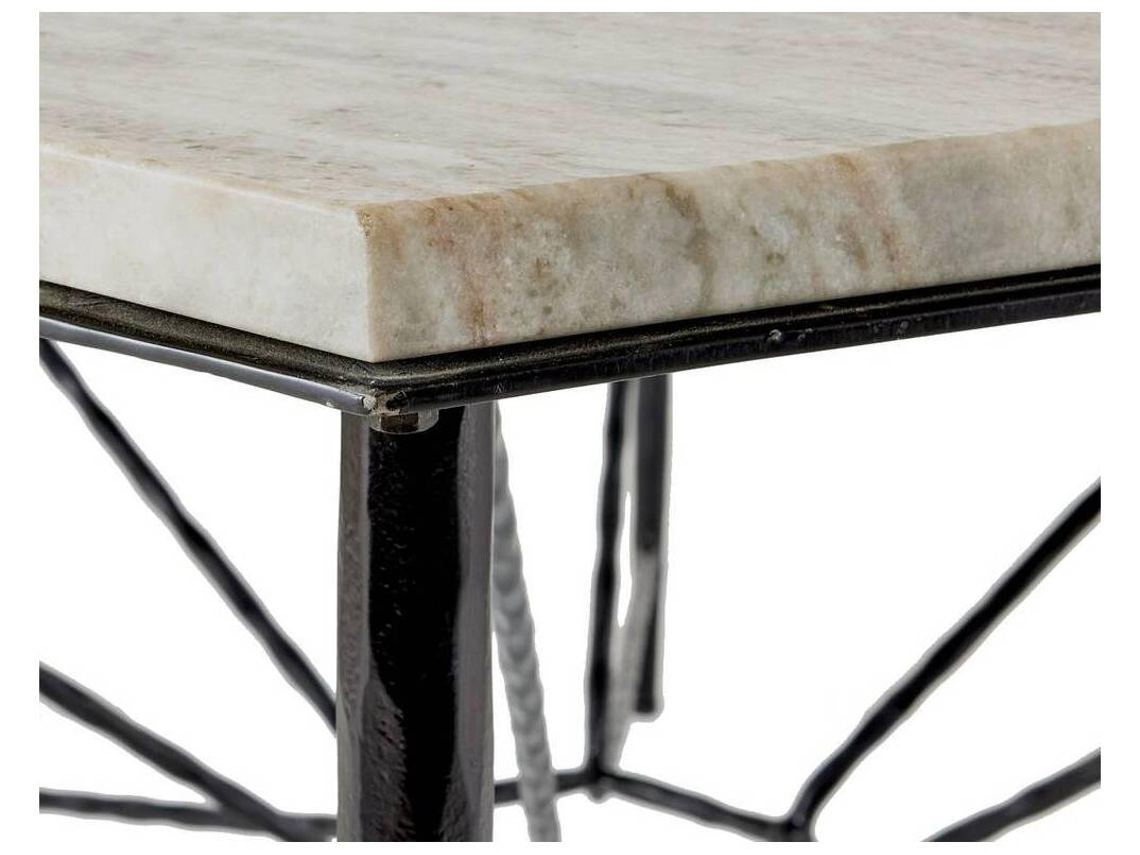 Arteriors Home Estrella Hexagon Marble Toronto Blackened Iron Dining Table