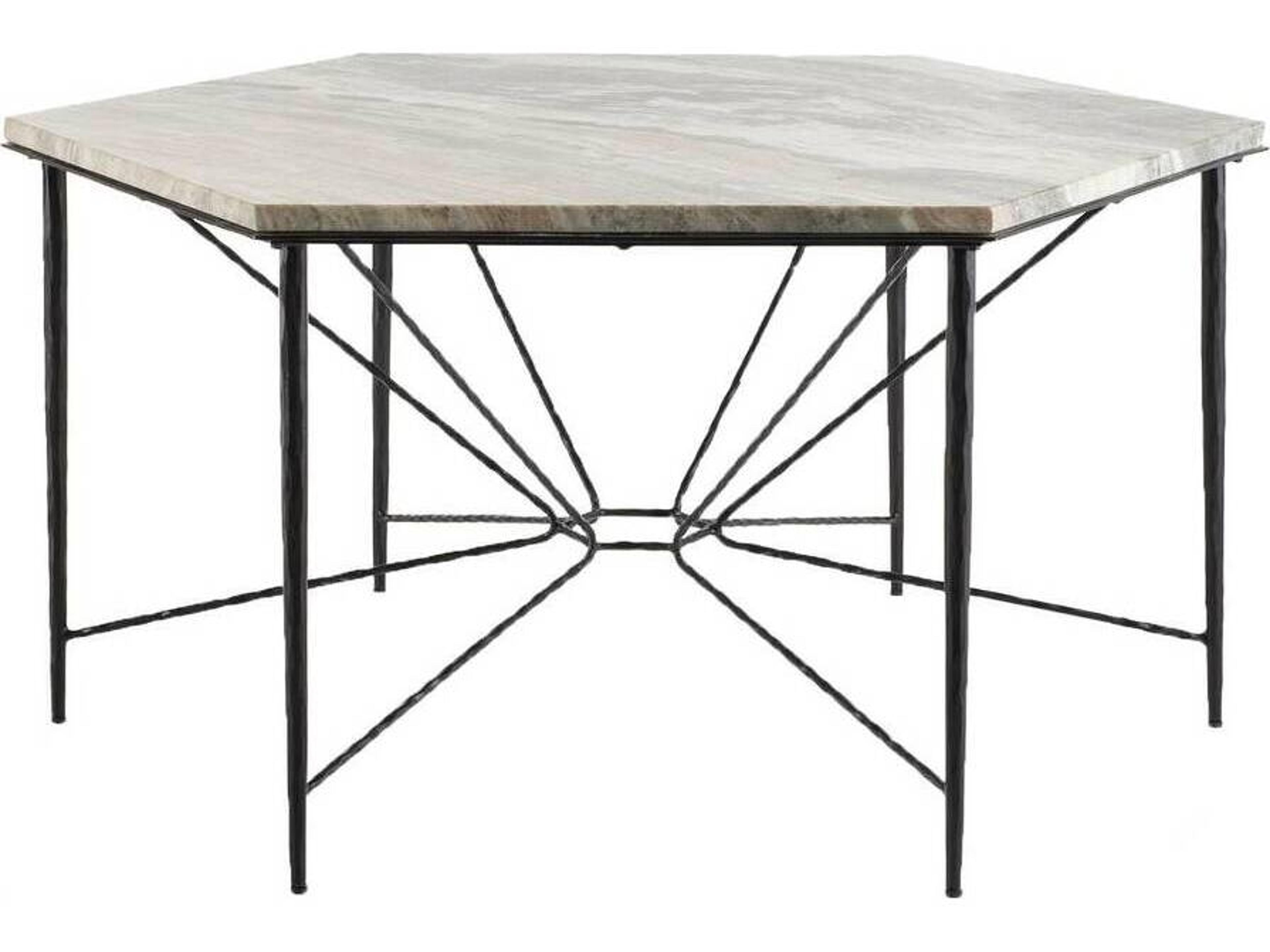 Estrella Dining Table Modern Hexagonal Marble