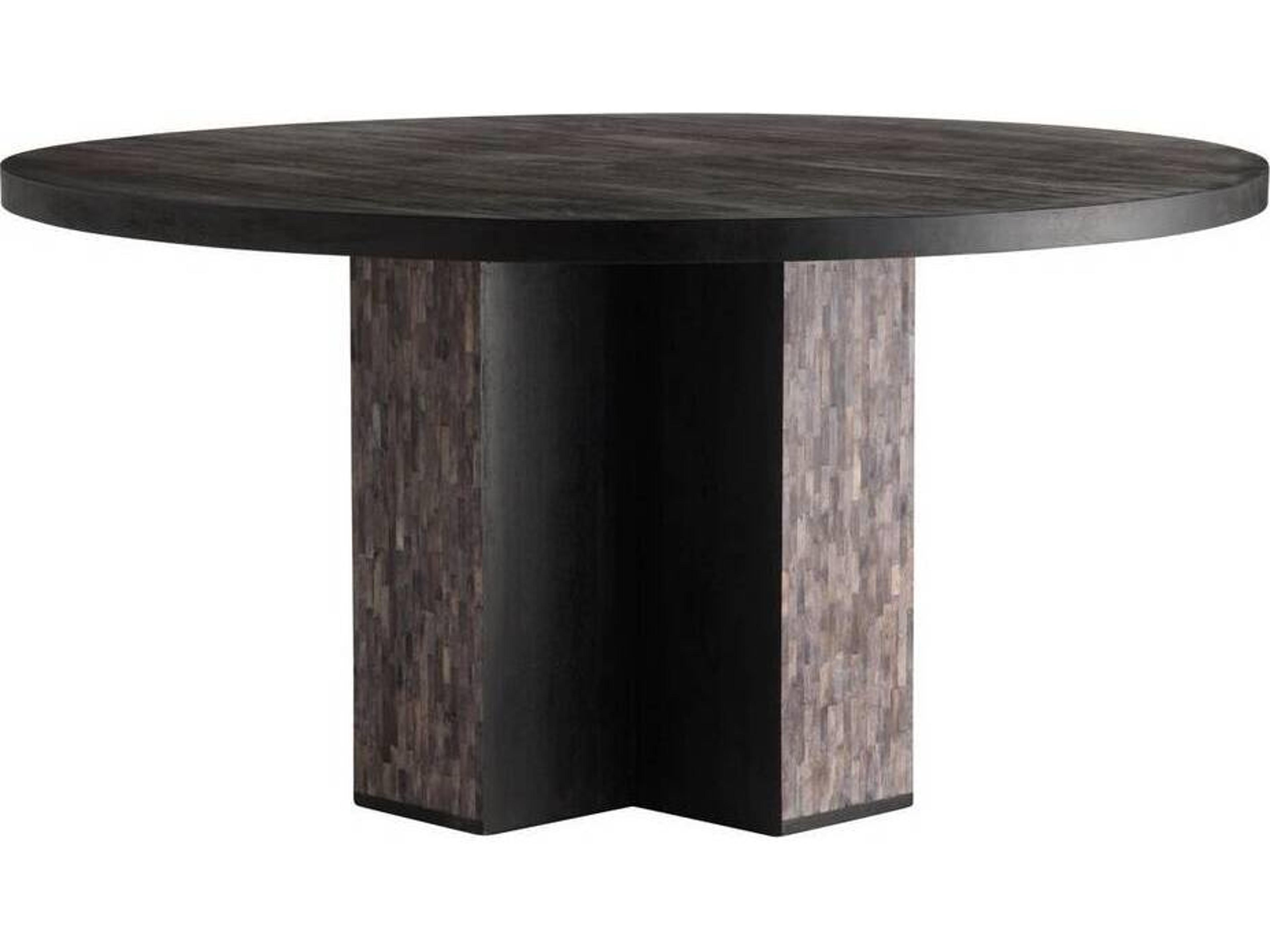 Round Wood Ebony Dining Table