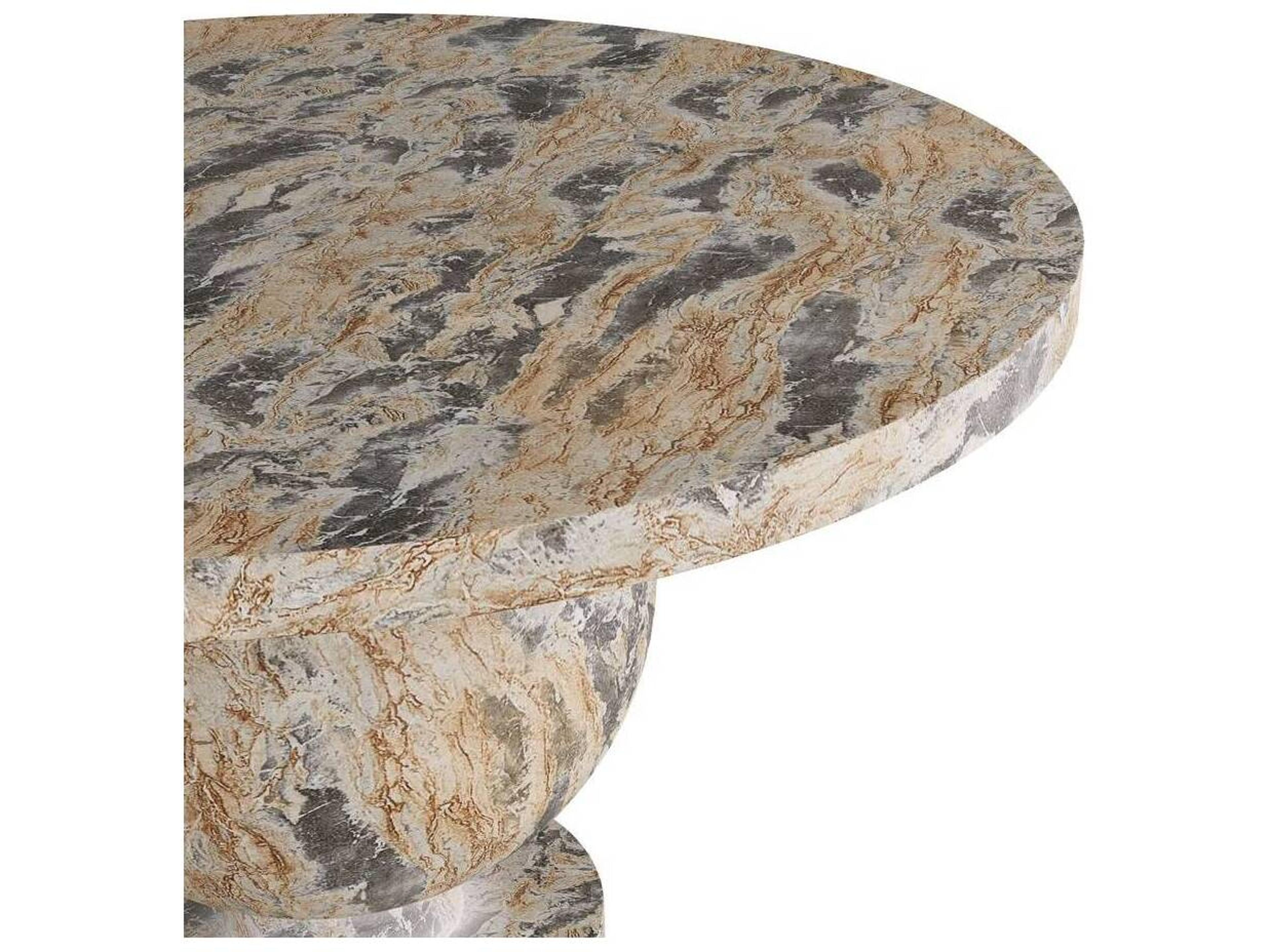 Arteriors Home Round Sahara Faux Marble Brenna Console Table