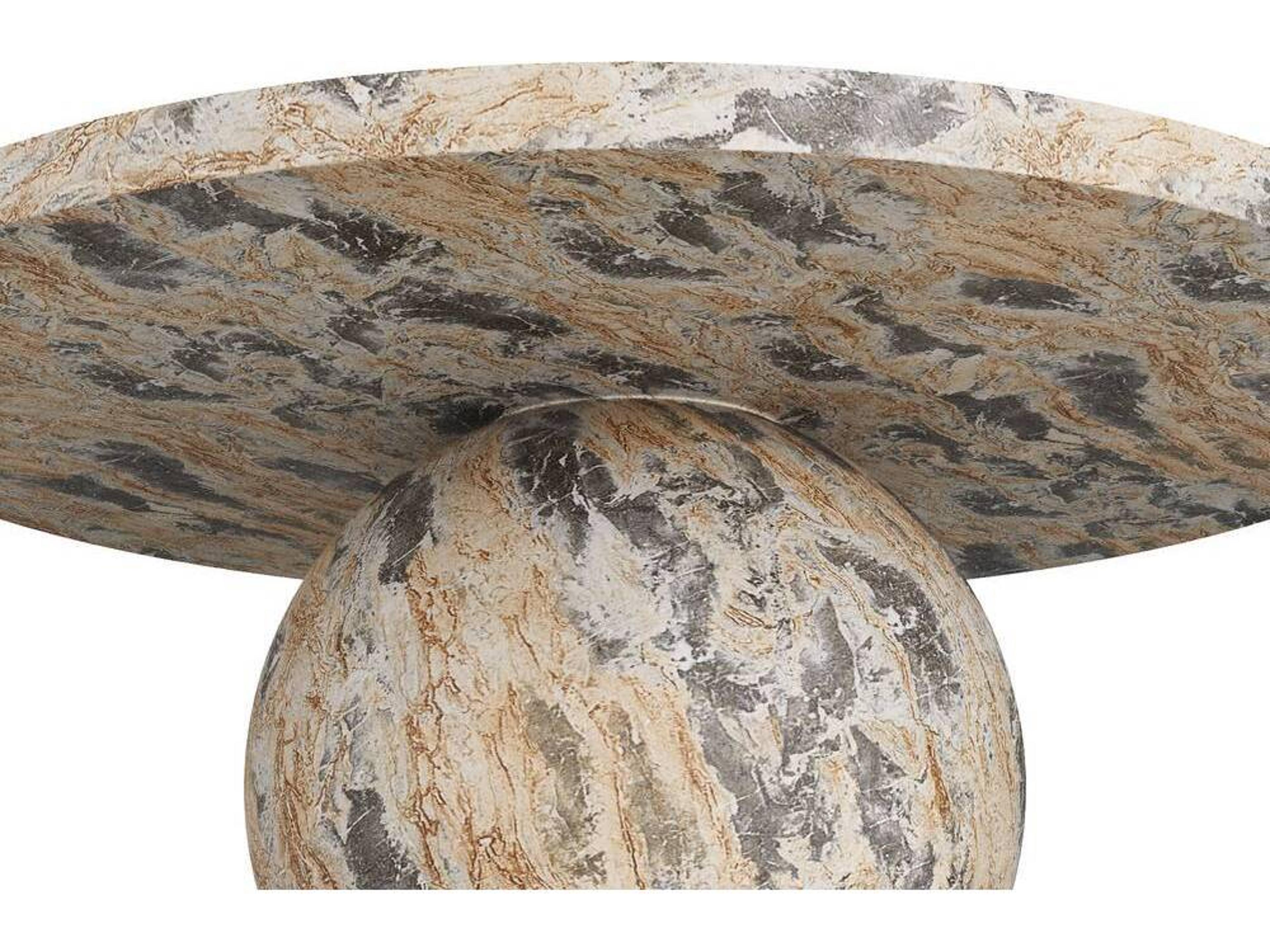 Arteriors Home Round Sahara Faux Marble Brenna Console Table