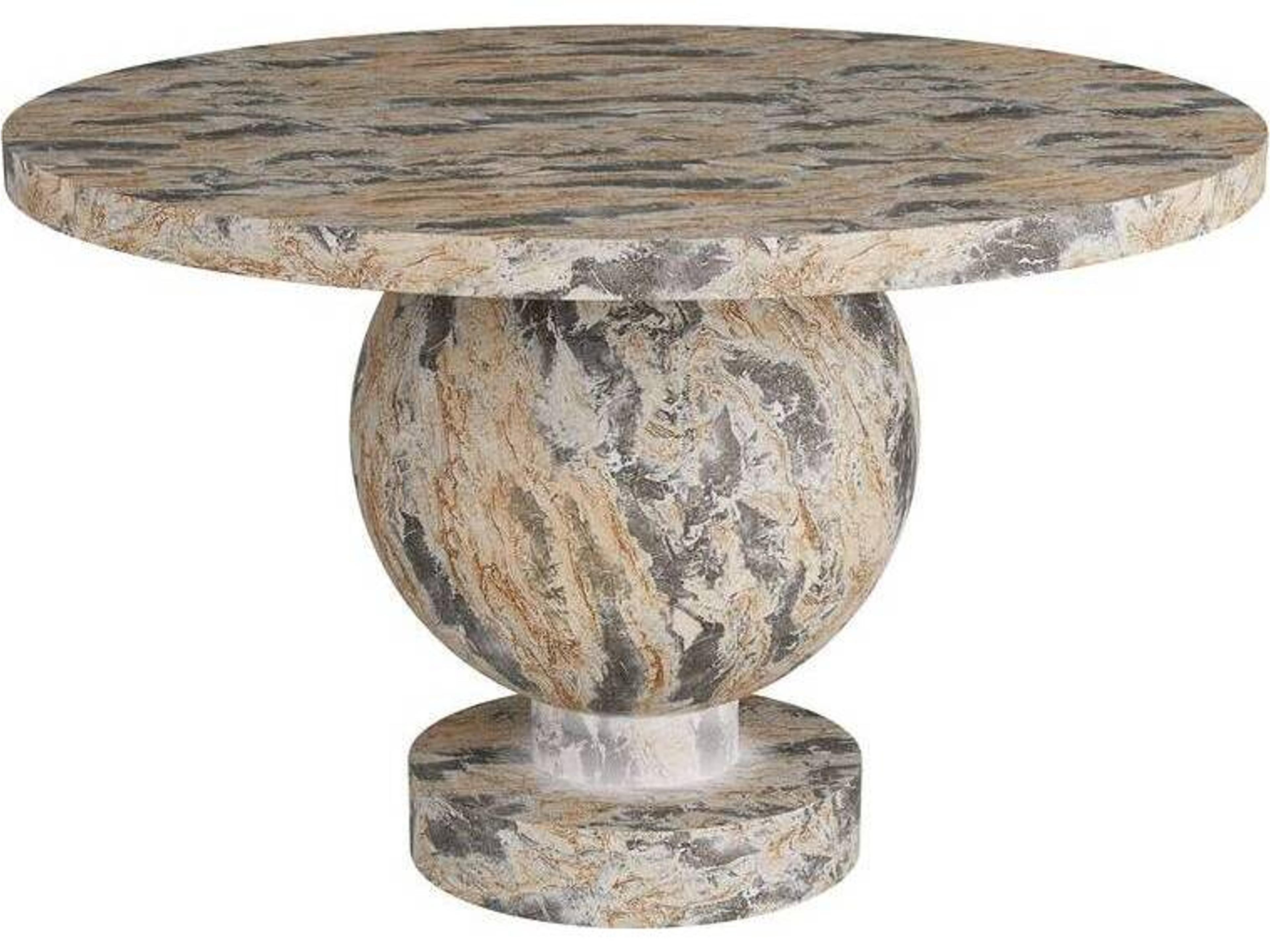 Arteriors Home Round Sahara Faux Marble Brenna Console Table
