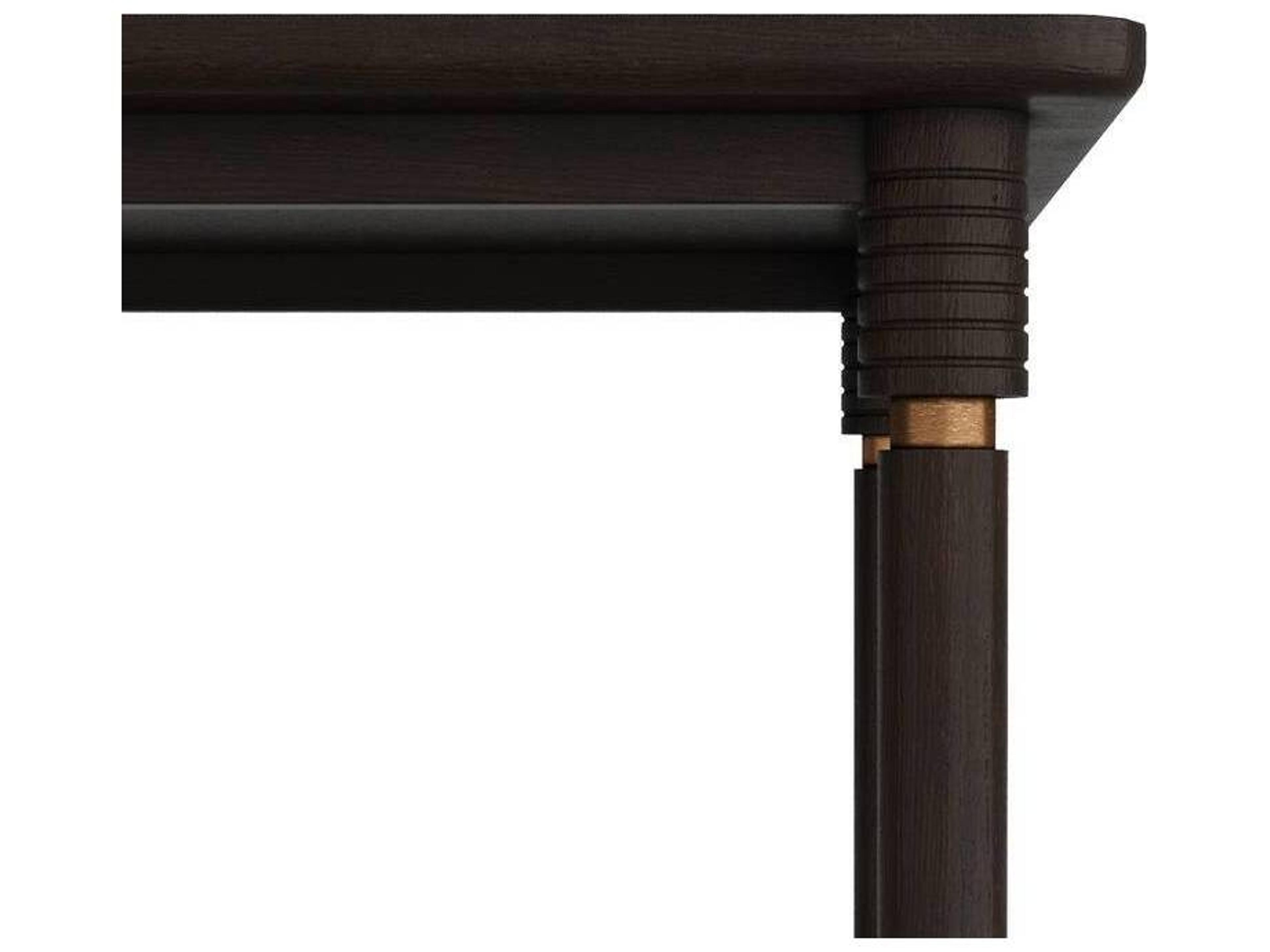 Arteriors Home Andrade Rectangular Wood Umber Antique Brass Dining Table