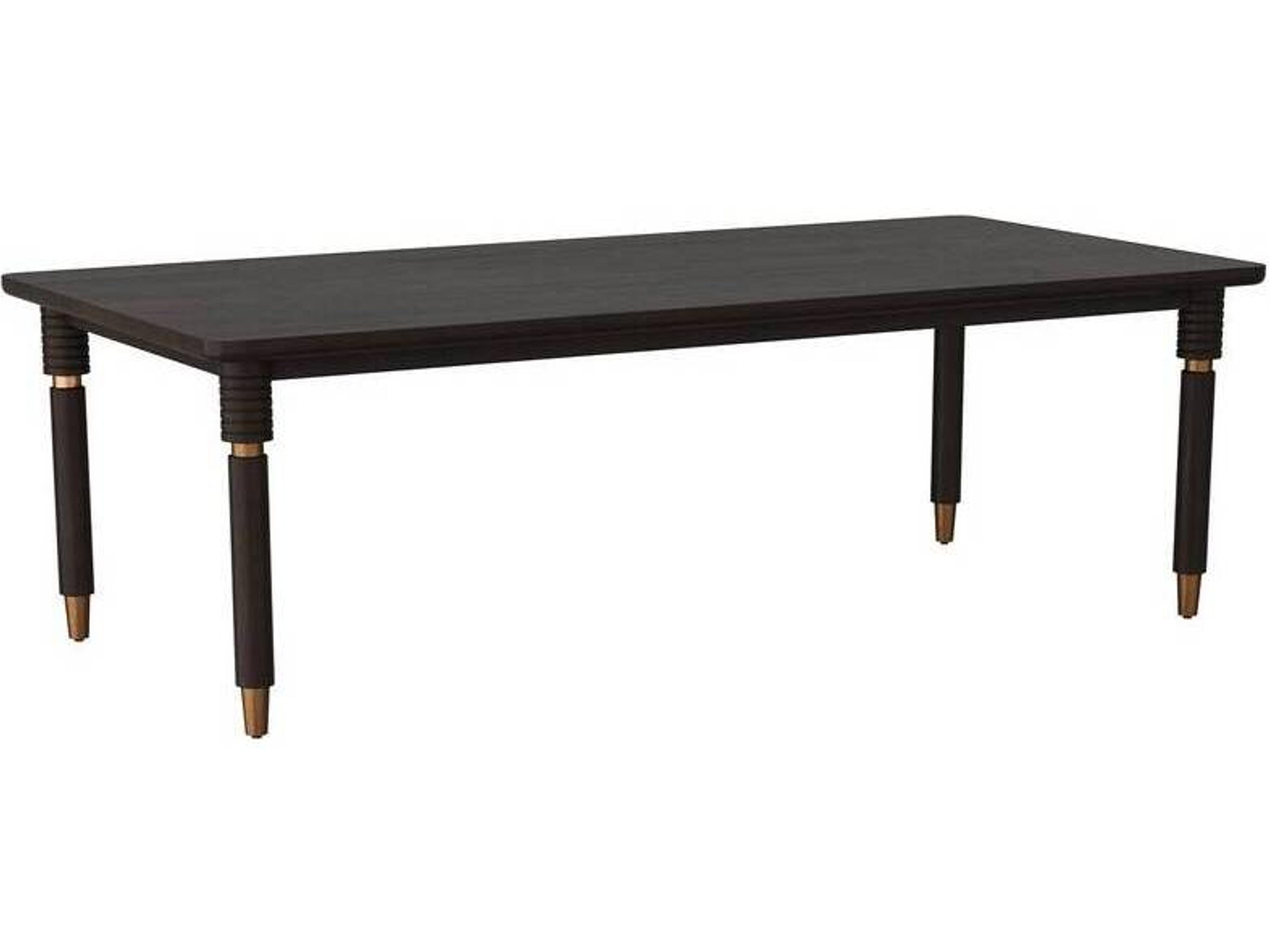 Arteriors Home Andrade Rectangular Wood Umber Antique Brass Dining Table