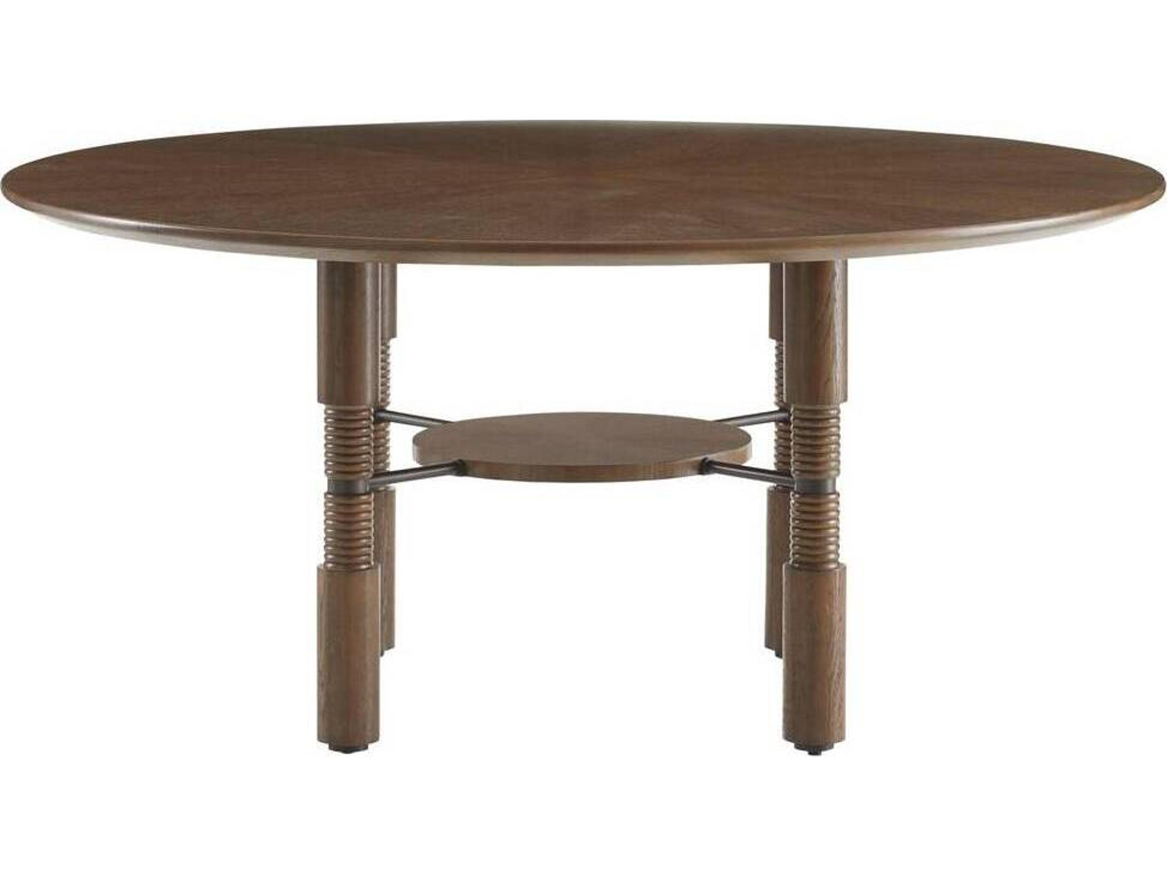 Arteriors Home Heger Round Wood Tortoise Bronze Dining Table