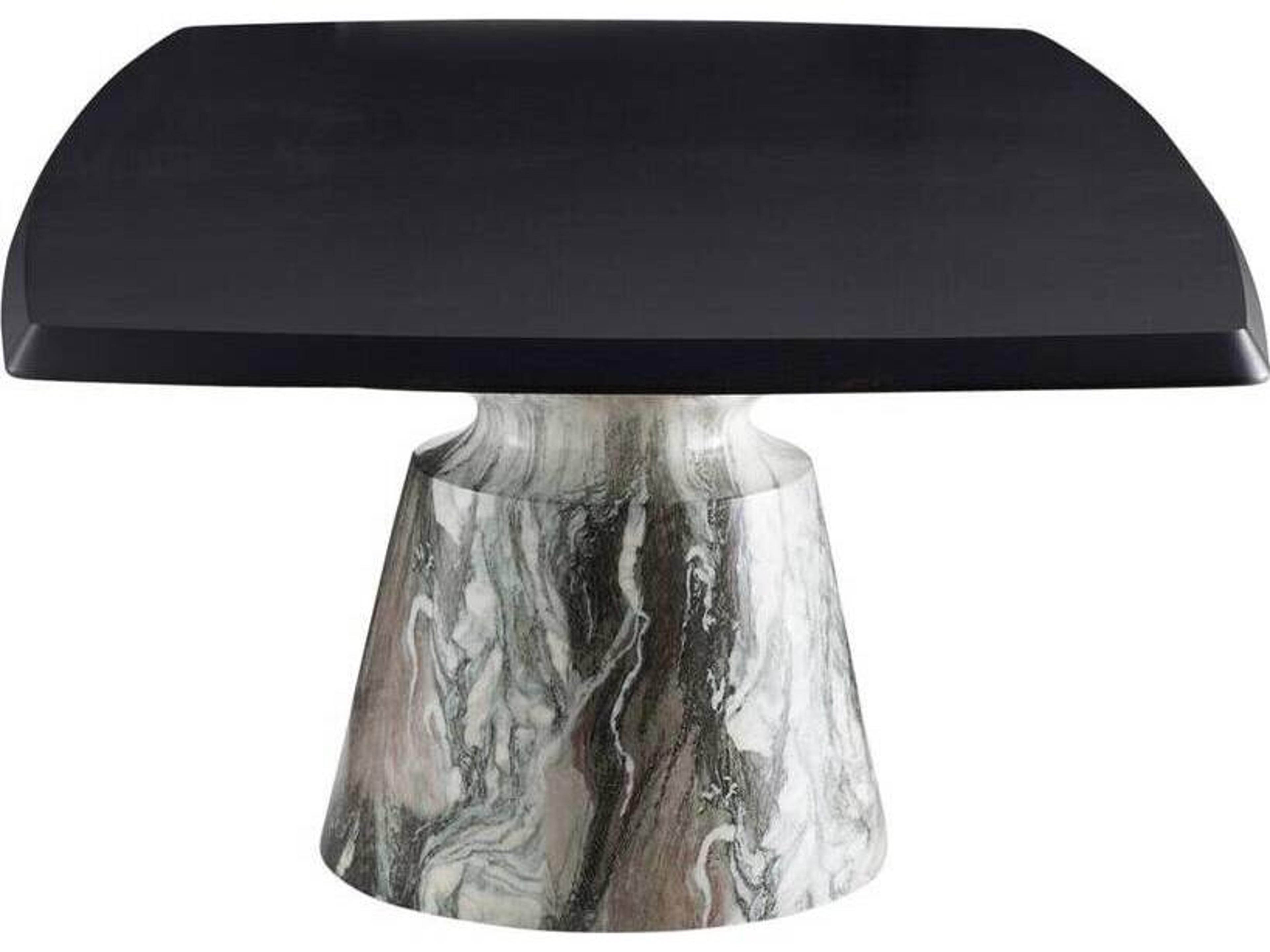 Arteriors Home Forgey Rectangular Wood Ebony Verde Faux Marble Dining Table