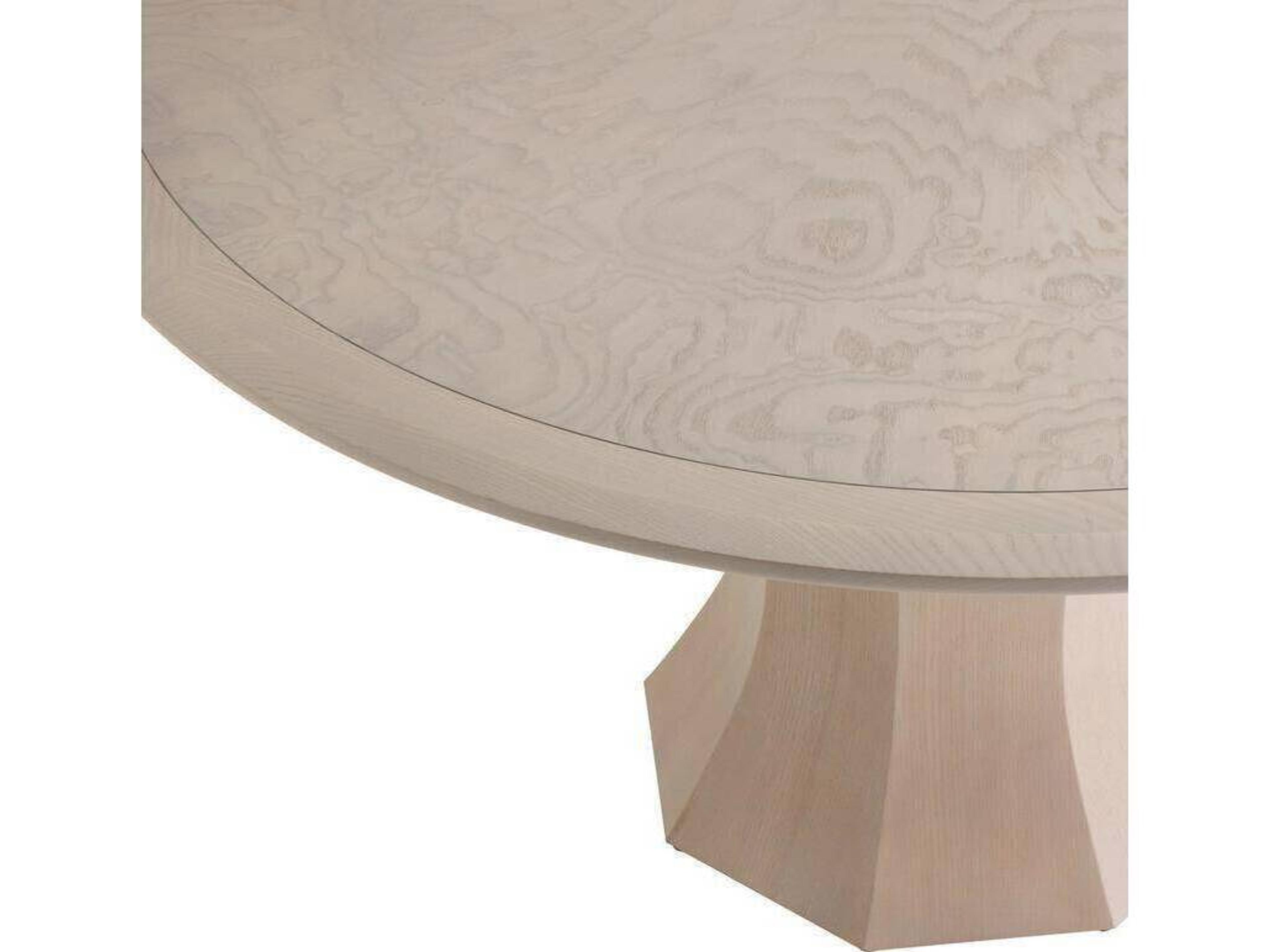 Arteriors Home Kinsley Round Wood Light Beige Burl Neutral Dining Table