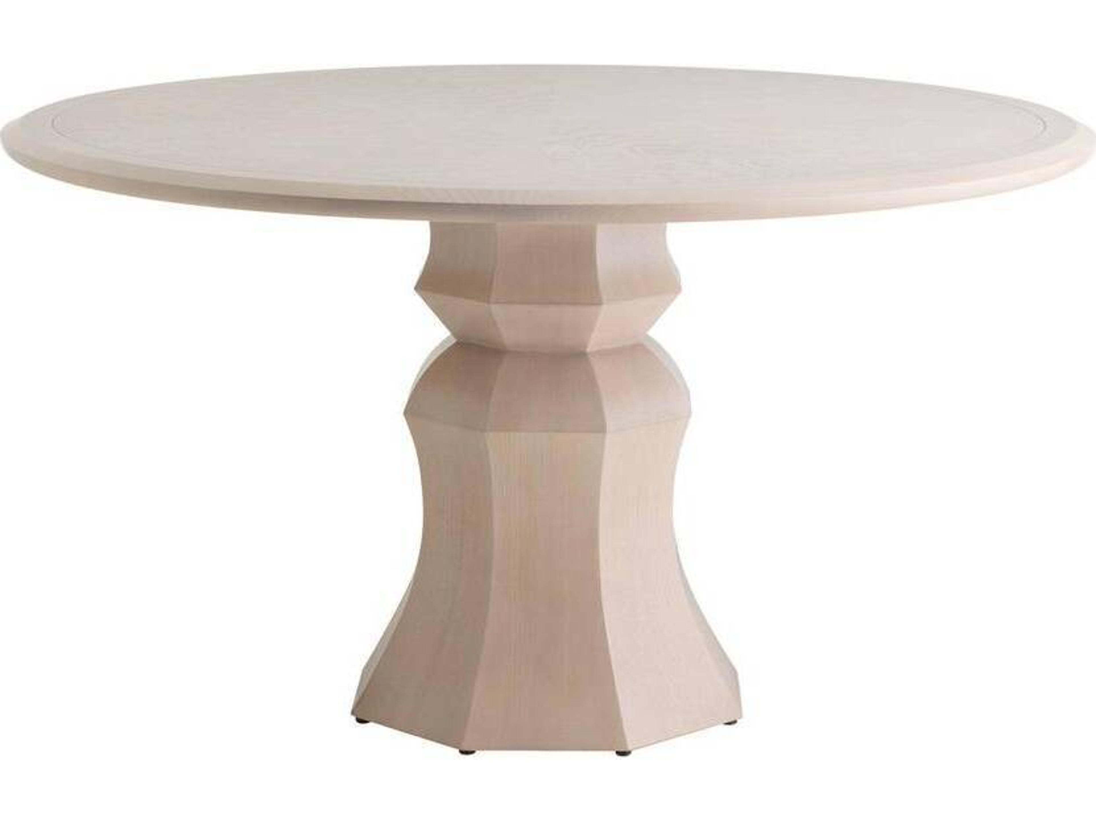 Arteriors Home Kinsley Round Wood Light Beige Burl Neutral Dining Table