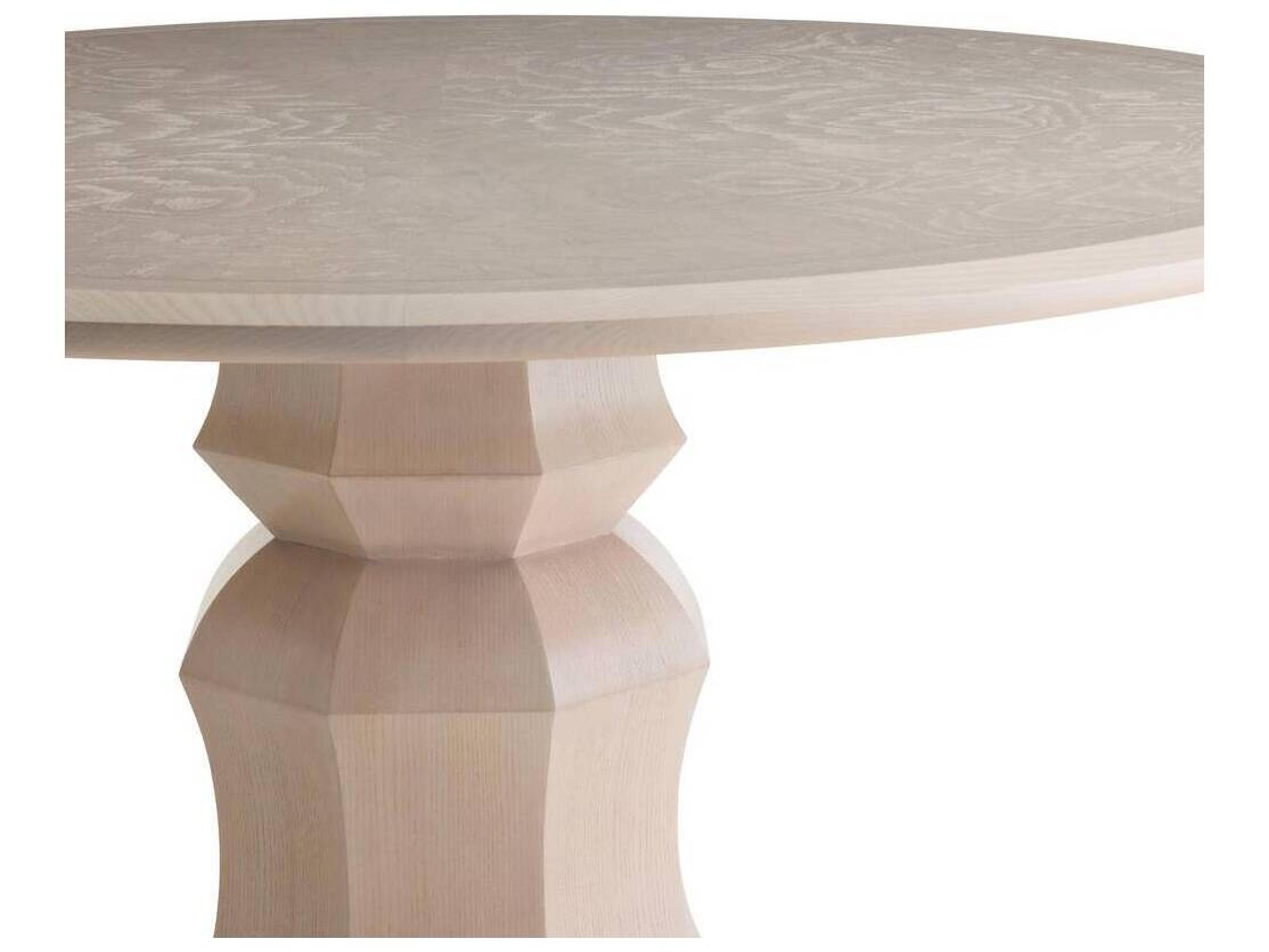 Arteriors Home Kinsley Round Wood Light Beige Burl Neutral Dining Table