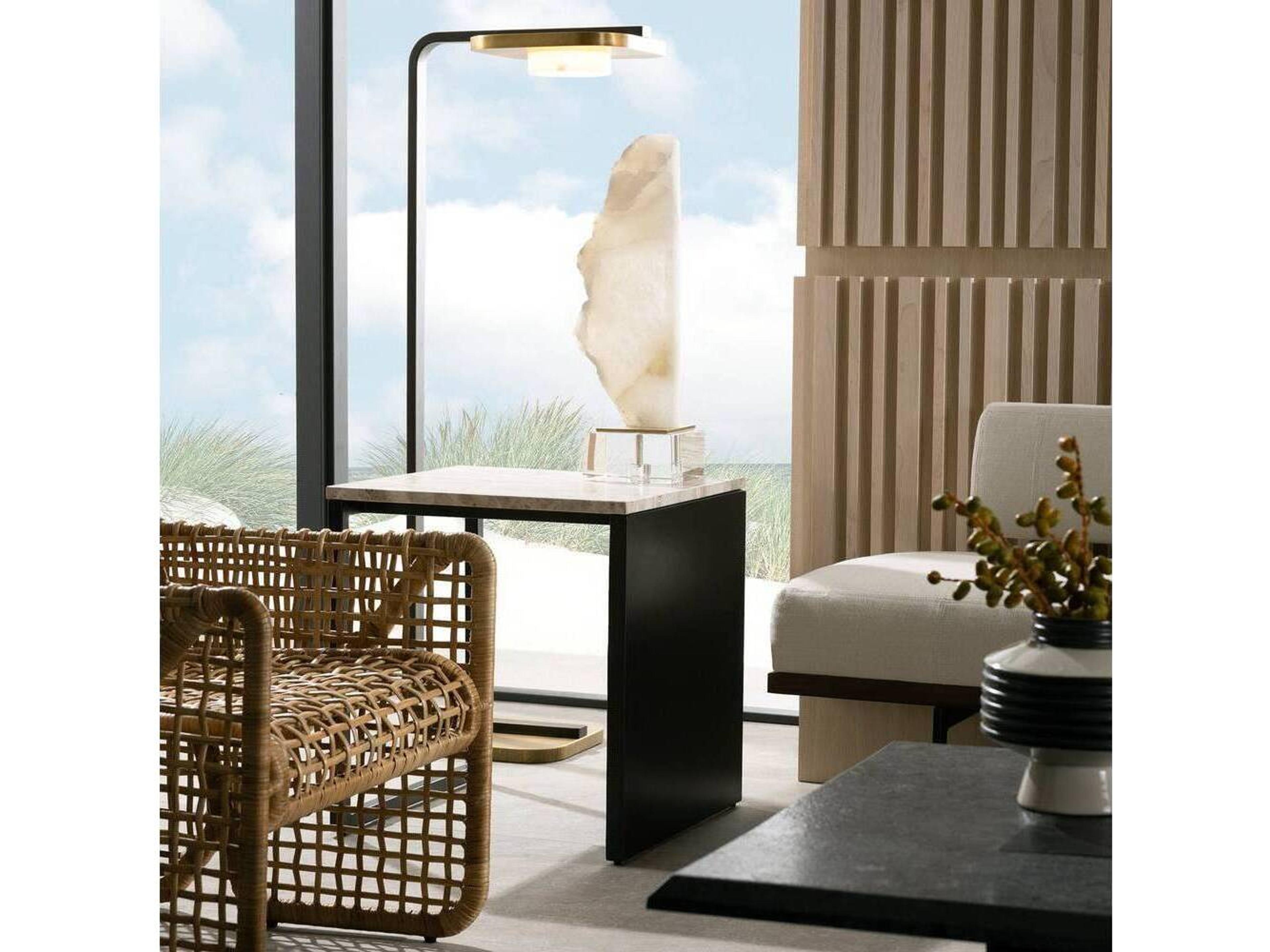 Arteriors Home Rectangular Marble Capri End Table