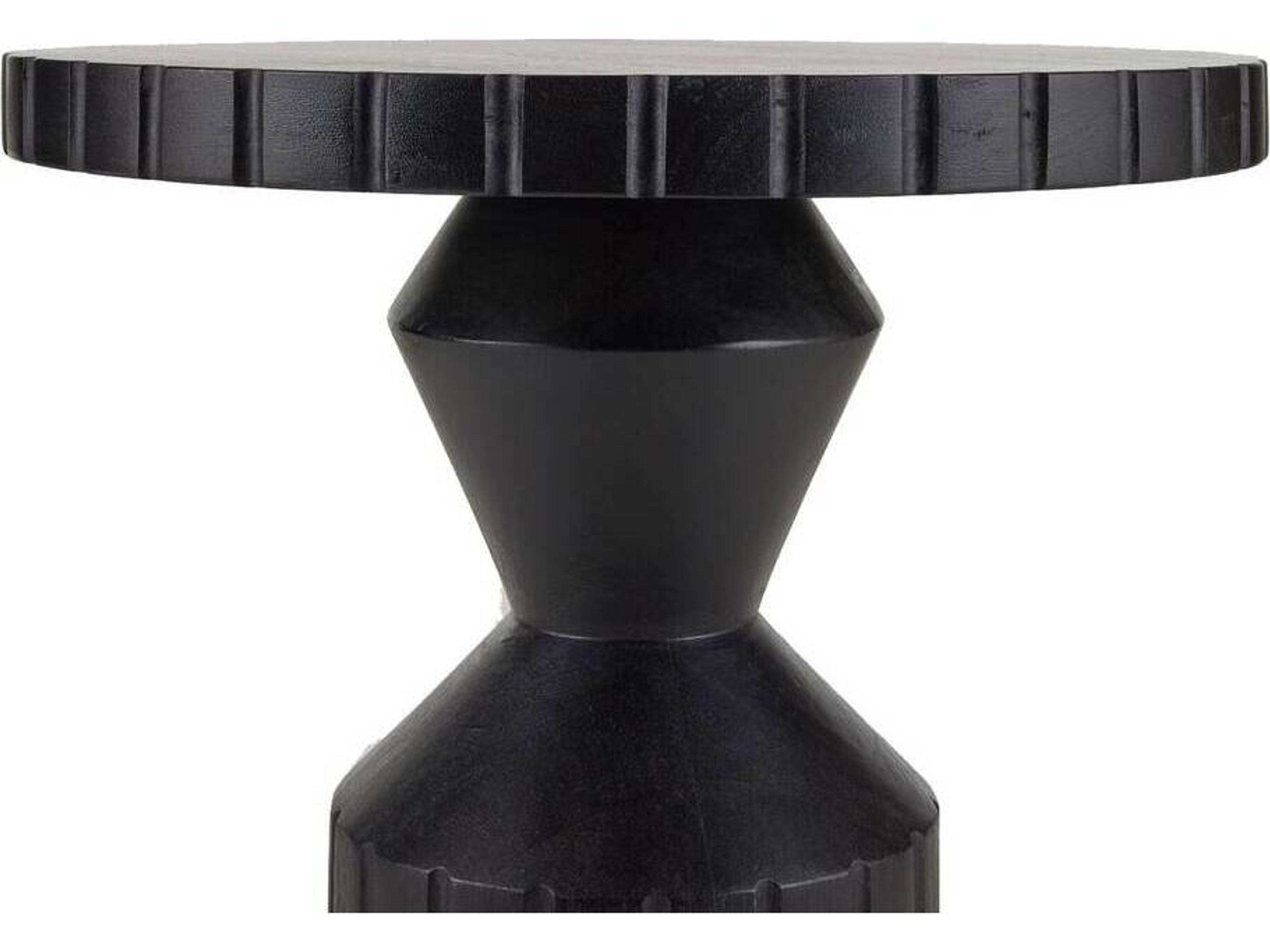 Arteriors Home Calypso Round Wood Ebony End Table