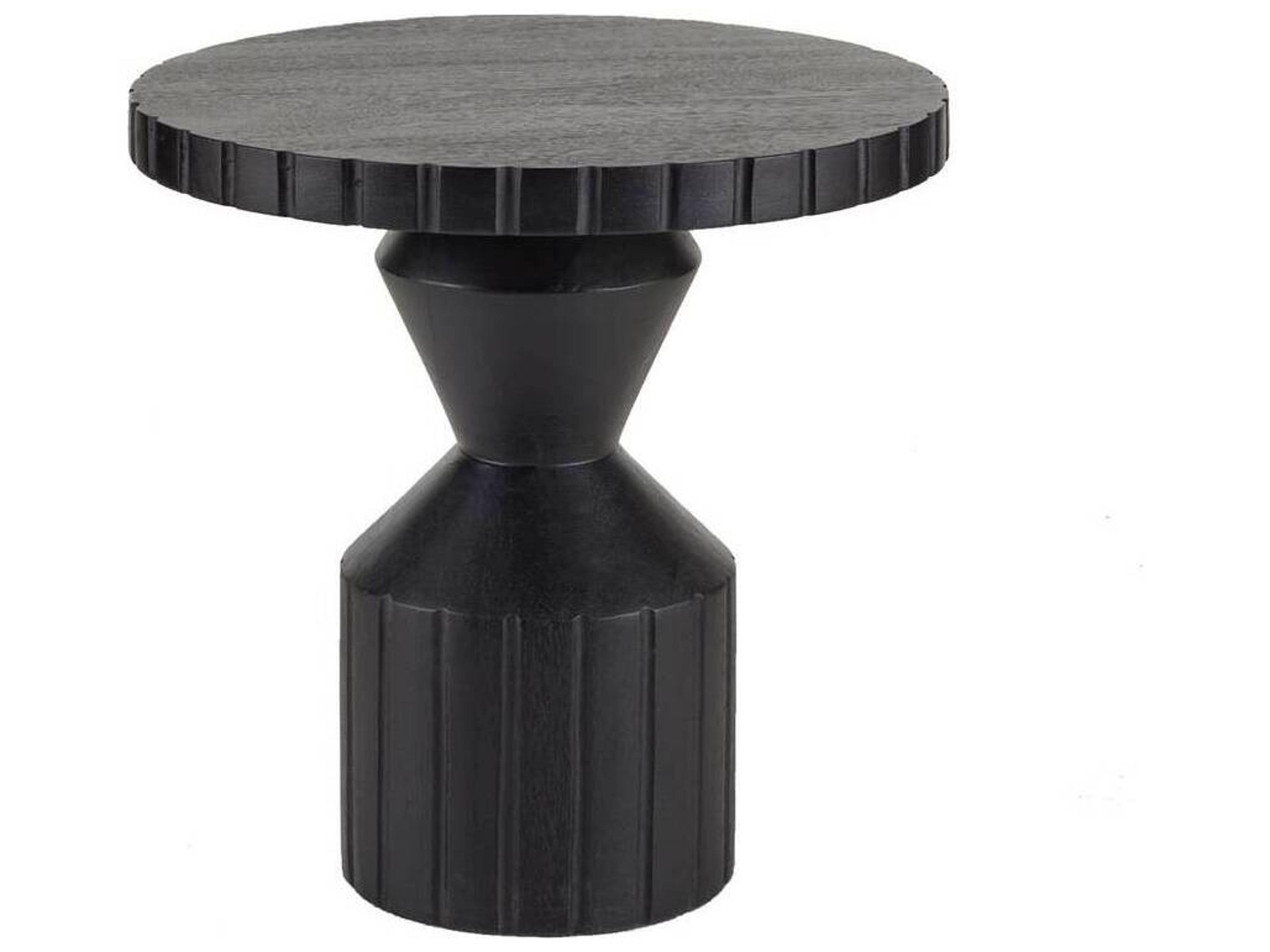 Arteriors Home Calypso Round Wood Ebony End Table