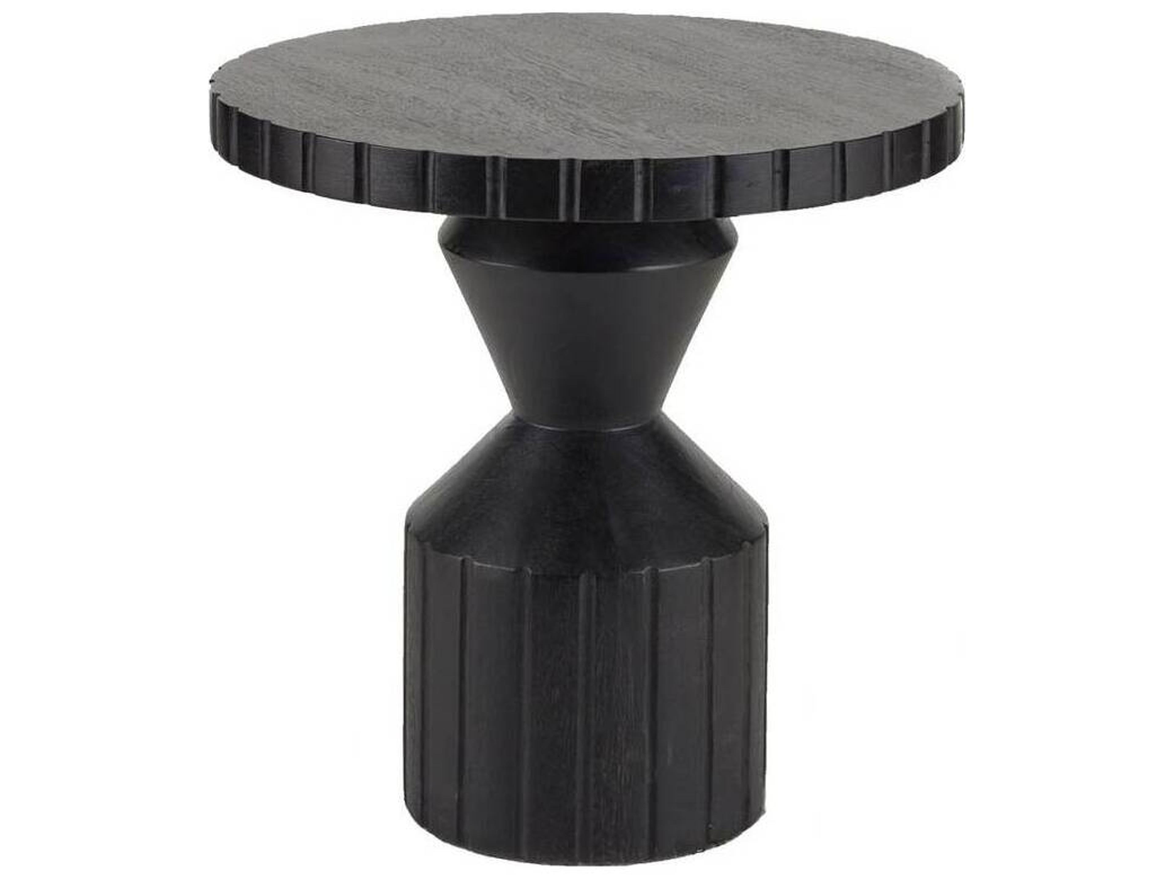 Arteriors Home Calypso Round Wood Ebony End Table