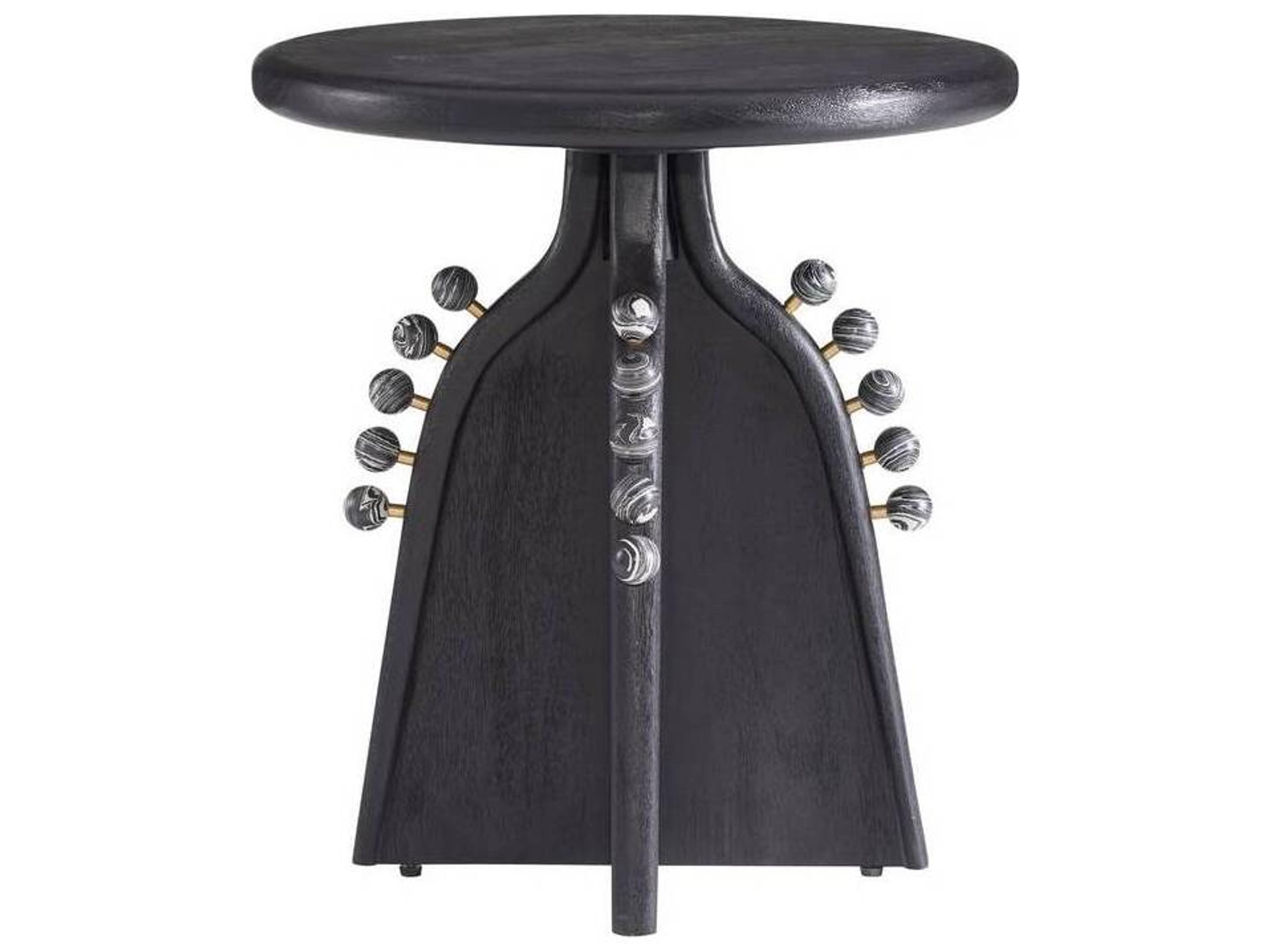 Guillermo End Table Sculptural Ebony Mango Wood