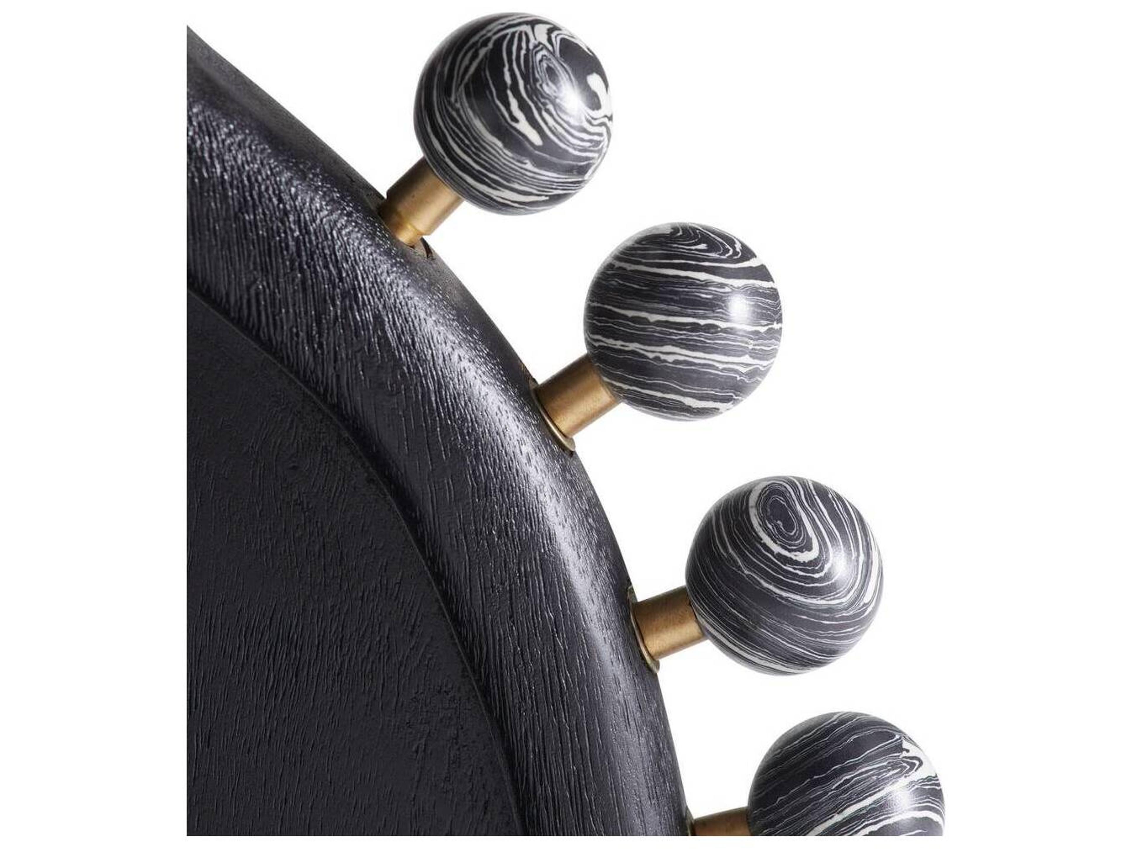 Arteriors Home Round Wood Ebony Venus Guillermo End Table