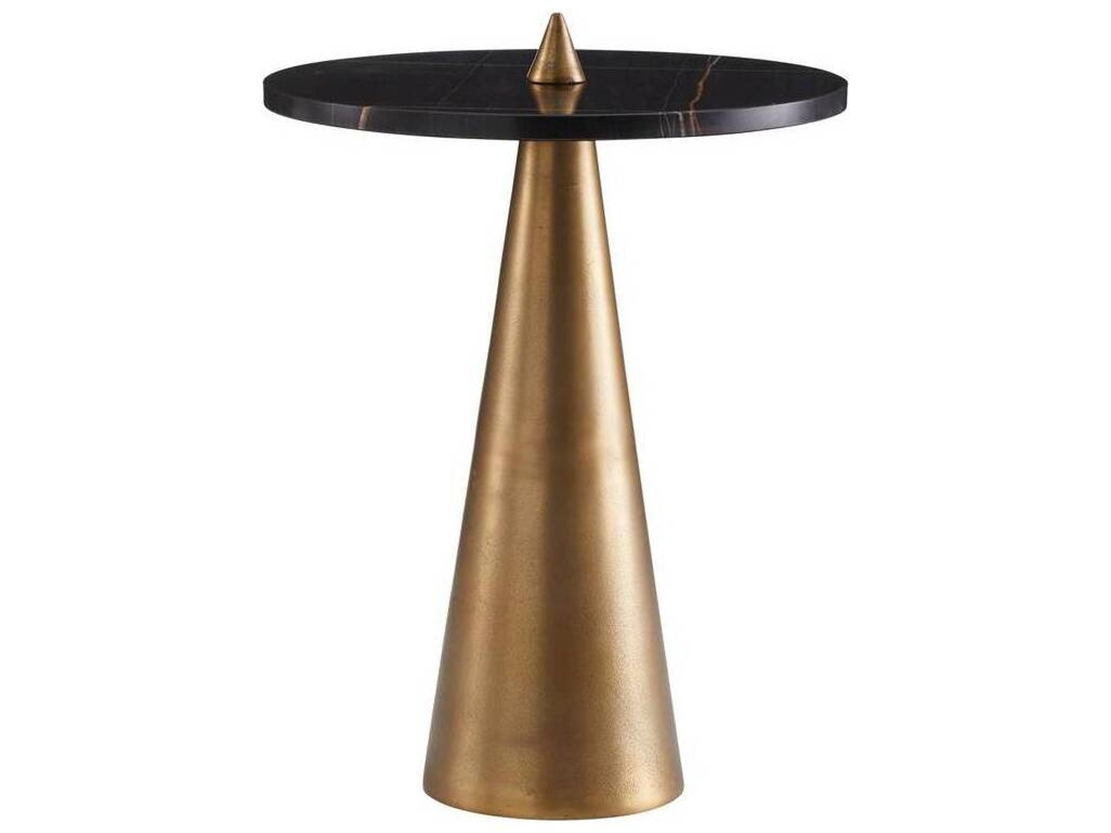 Aria End Table Geometric Black Marble