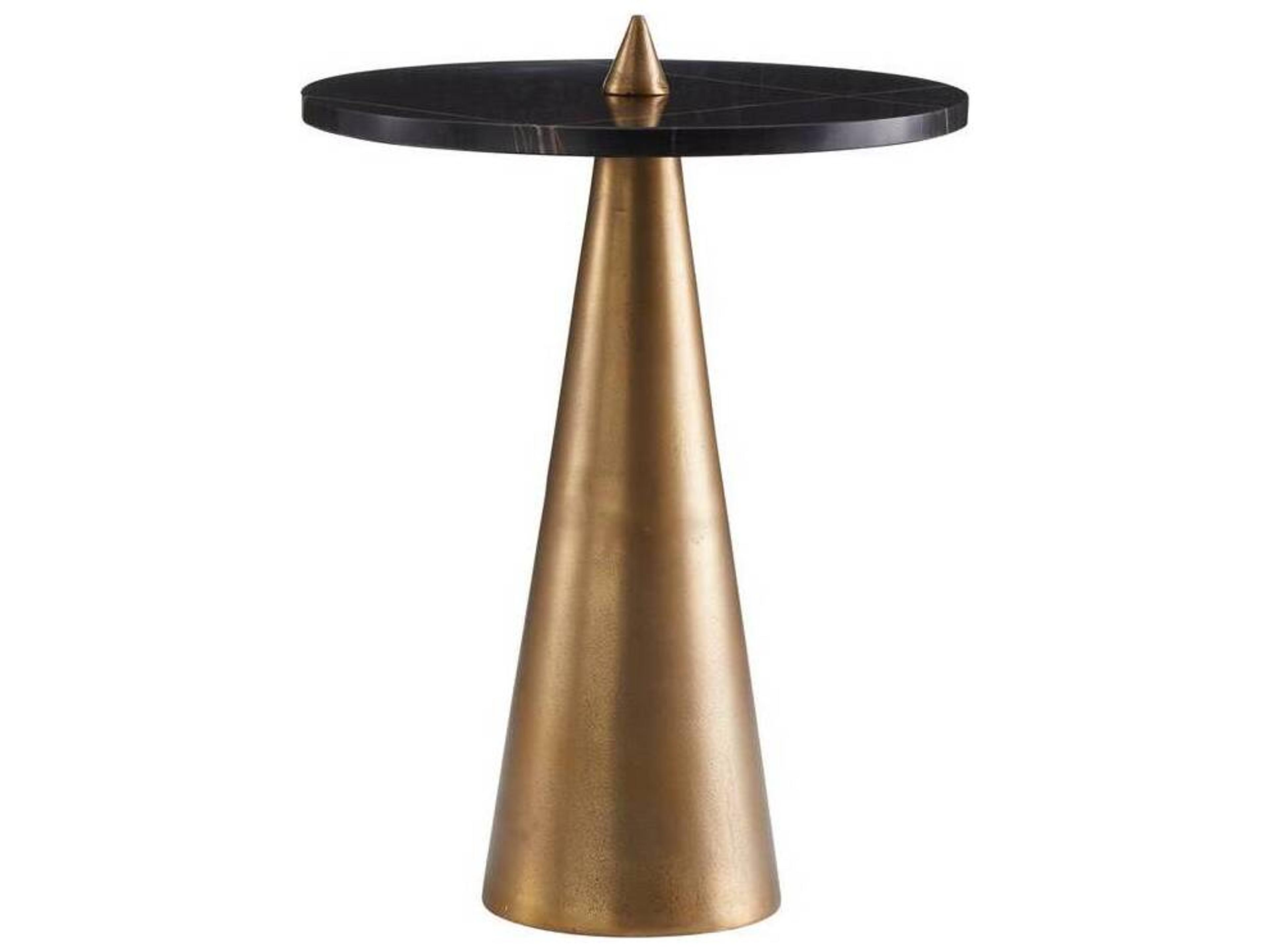 Arteriors Home Round Marble Bengal Antique Brass Aria End Table