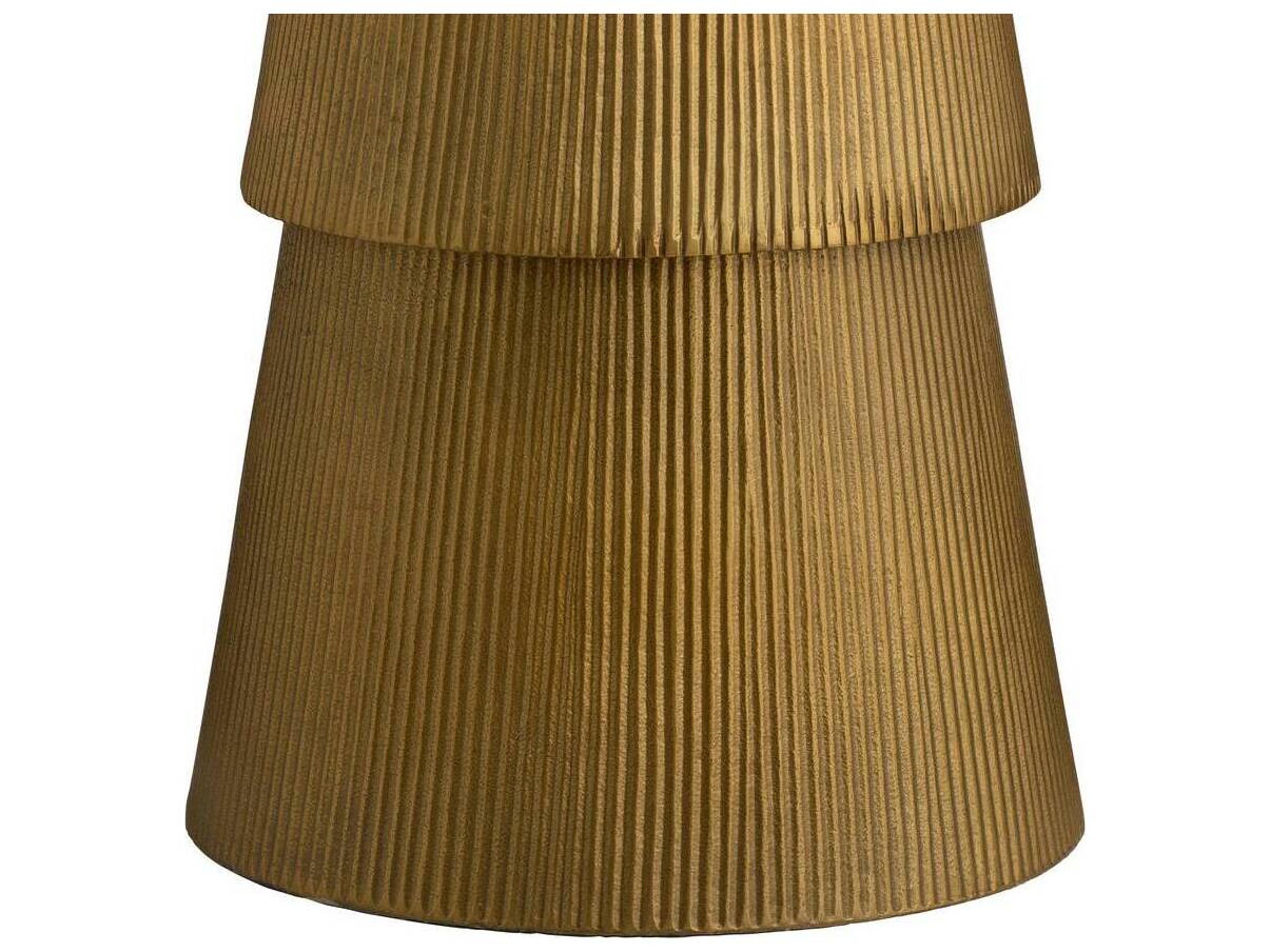 Arteriors Home Round Marble Antique Brass End Table