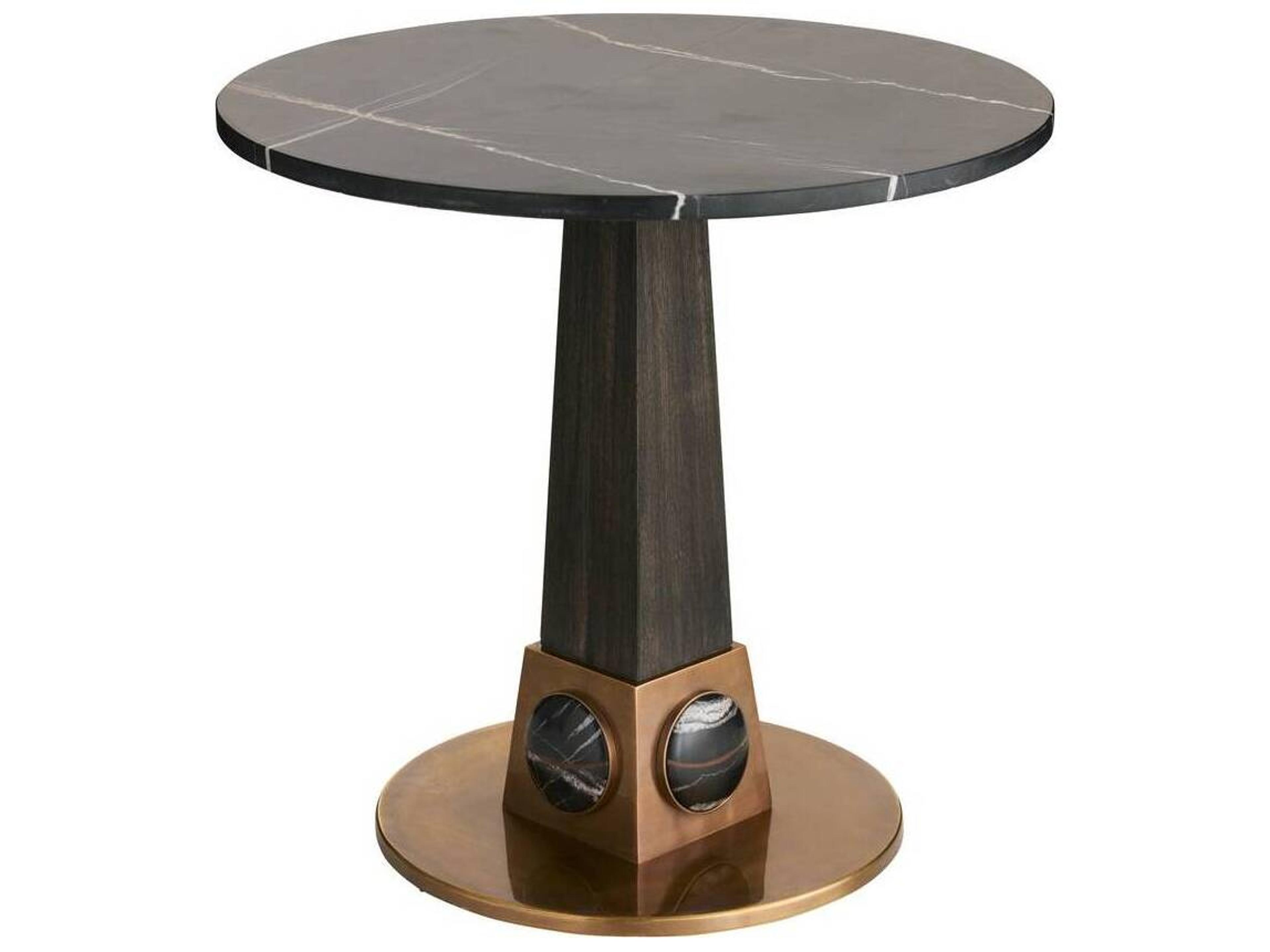 Round Marble Bengal End Table