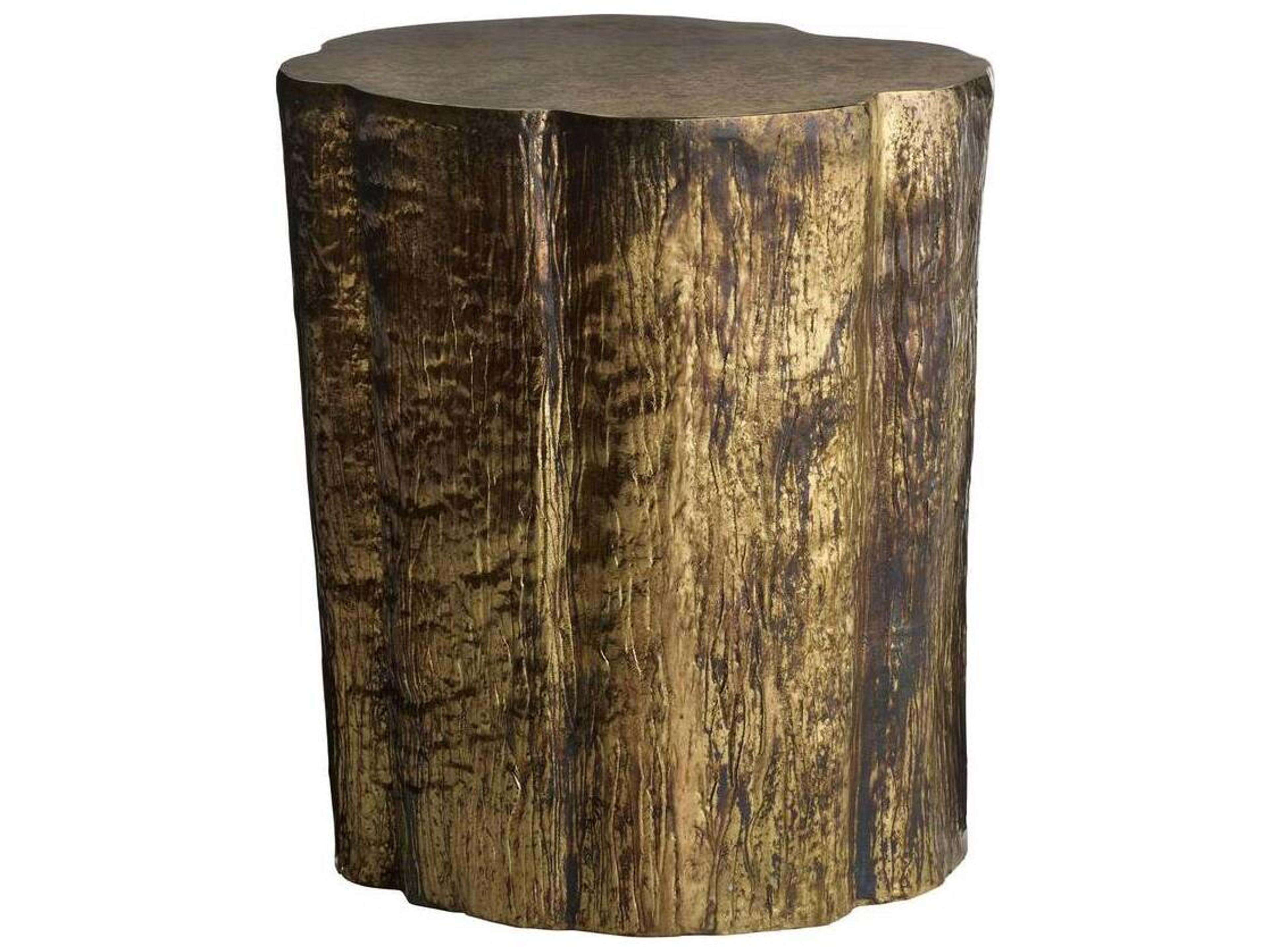Arteriors Home Round Metal Distressed Antique Brass End Table